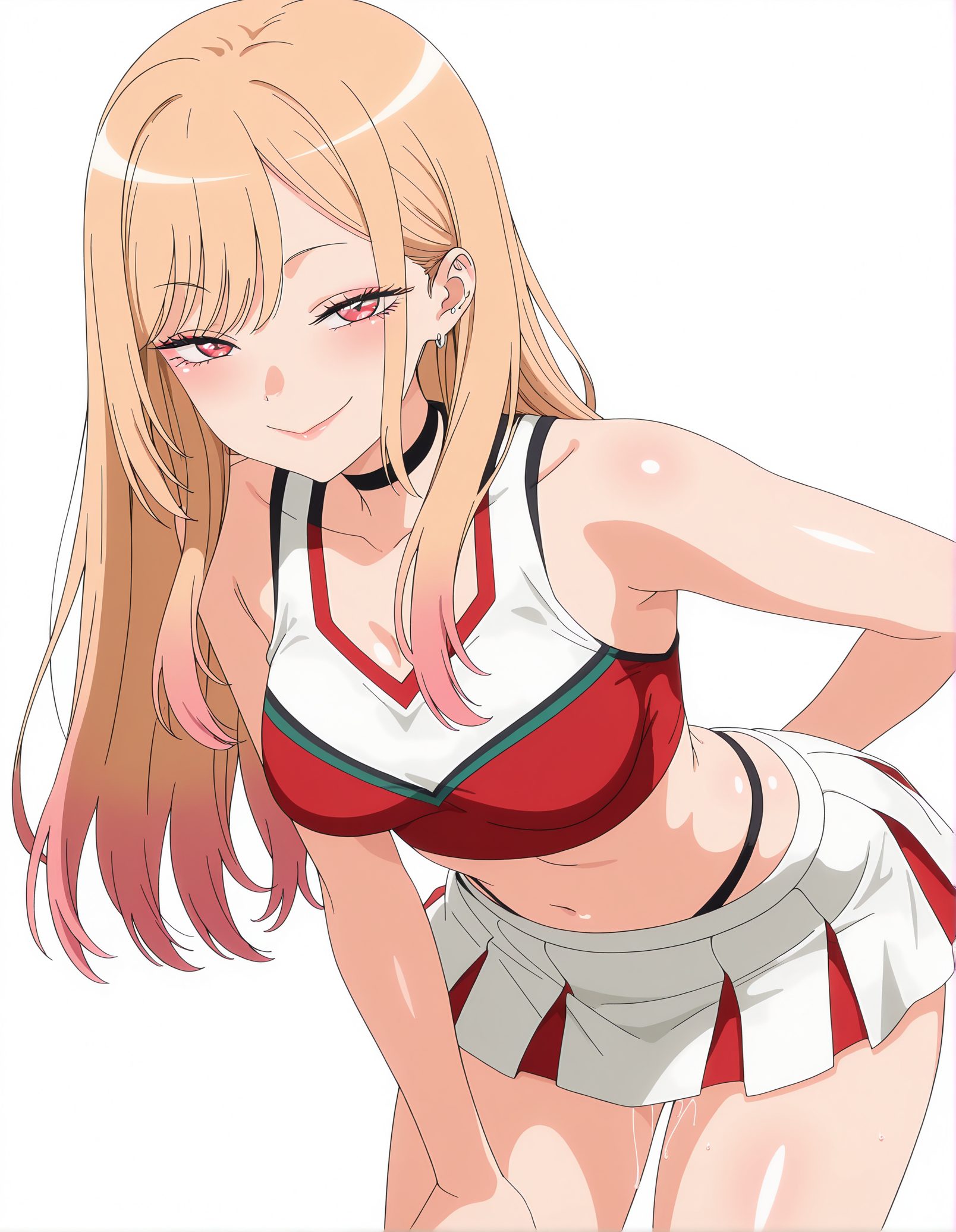 太ももが魅力的な喜多川海夢の二次創作AIイラスト