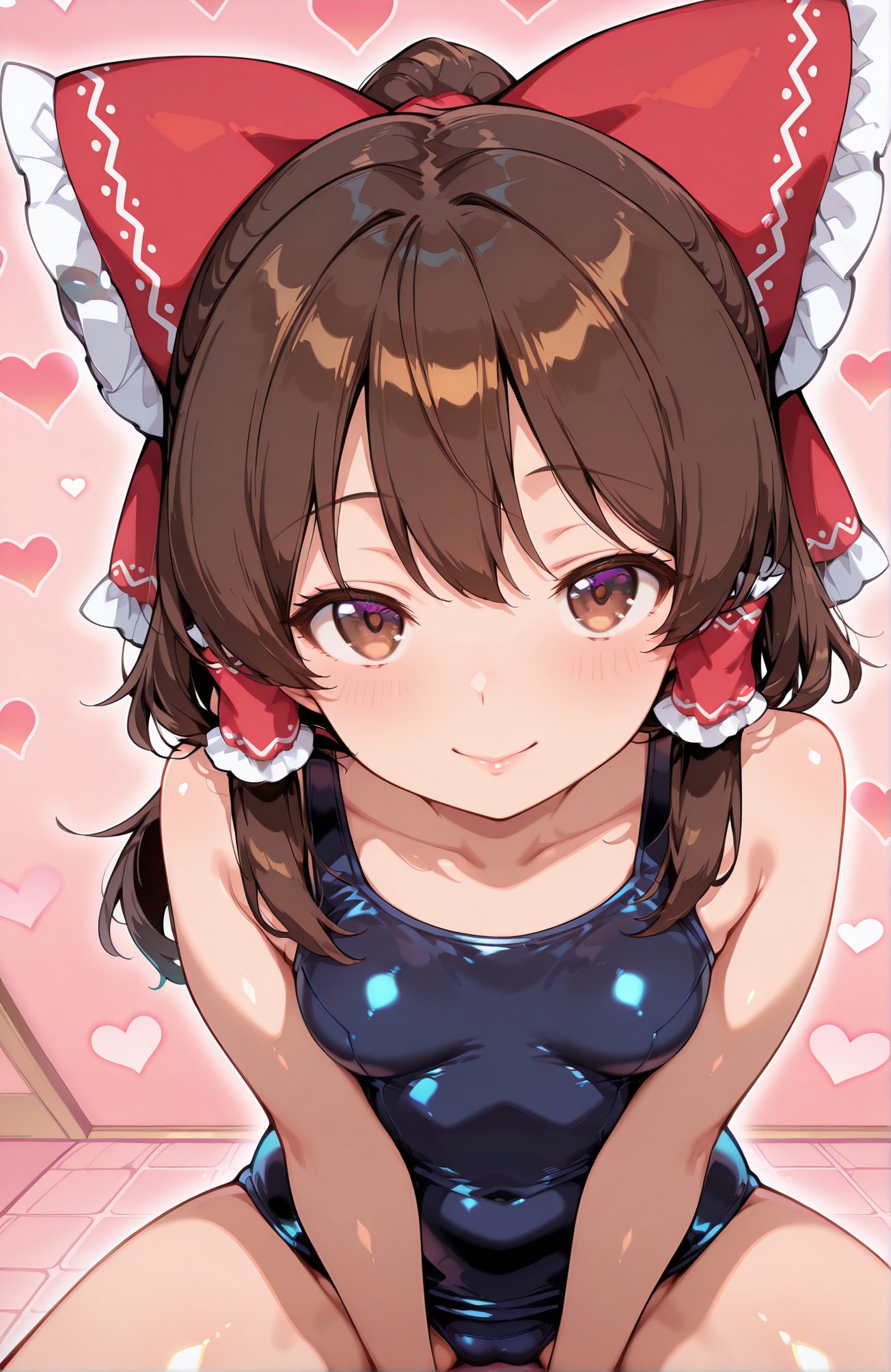 茶髪が魅力的な博麗霊夢の二次創作AIイラスト