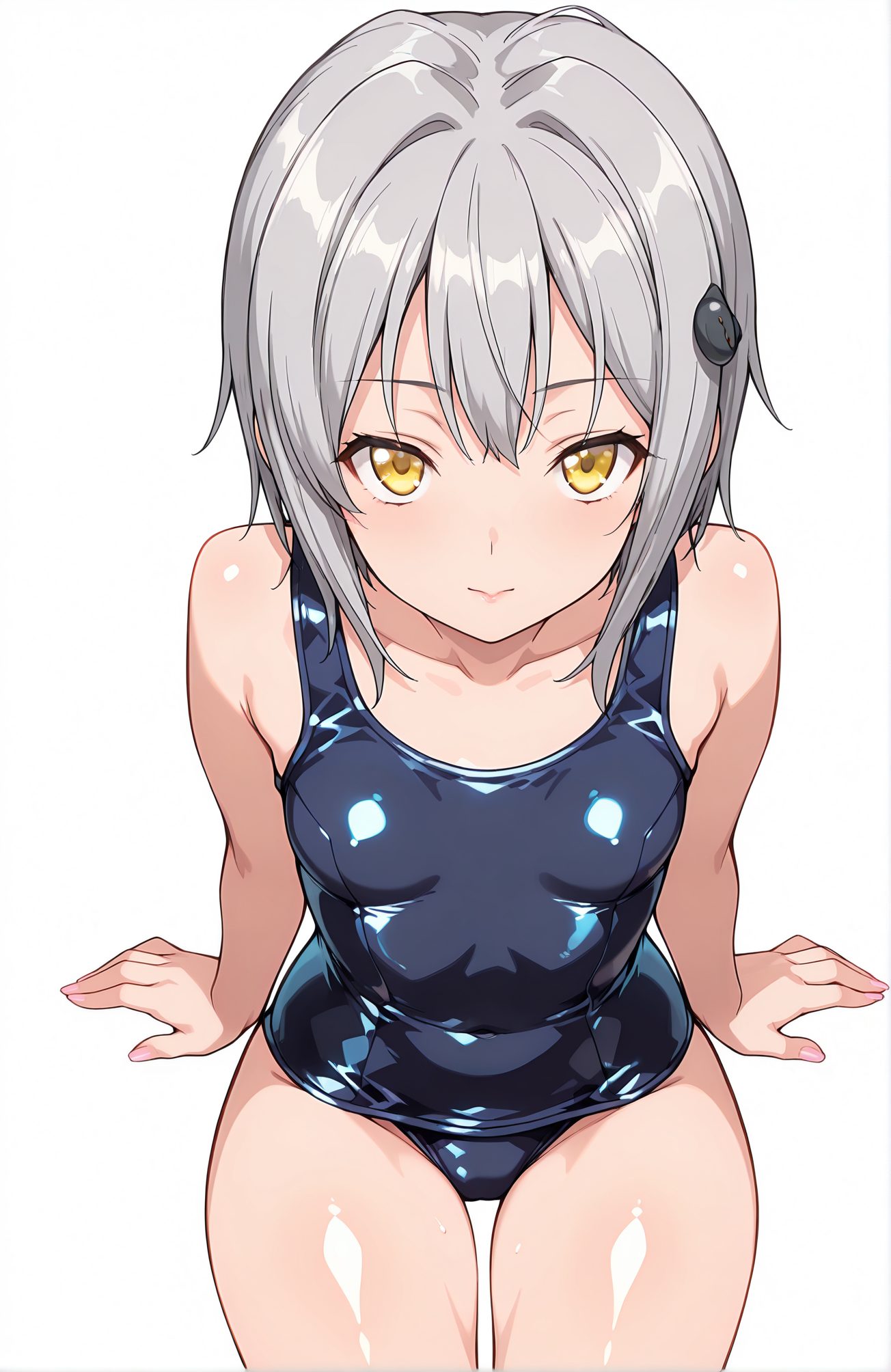 座り・光沢の塔城小猫のAIイラスト