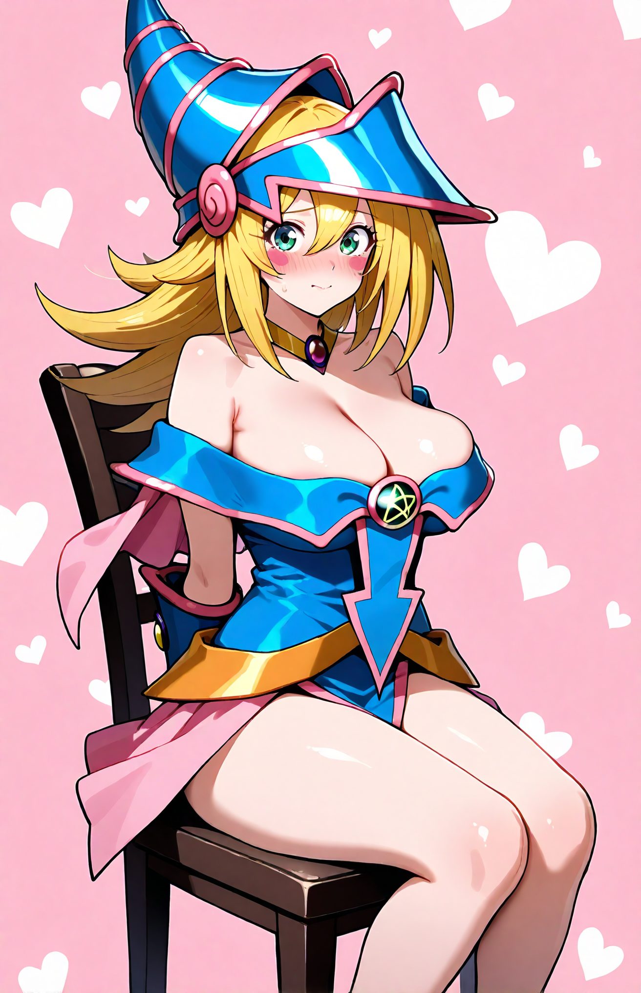 口閉じ・チョーカーのブラックマジシャンガールのAIイラスト