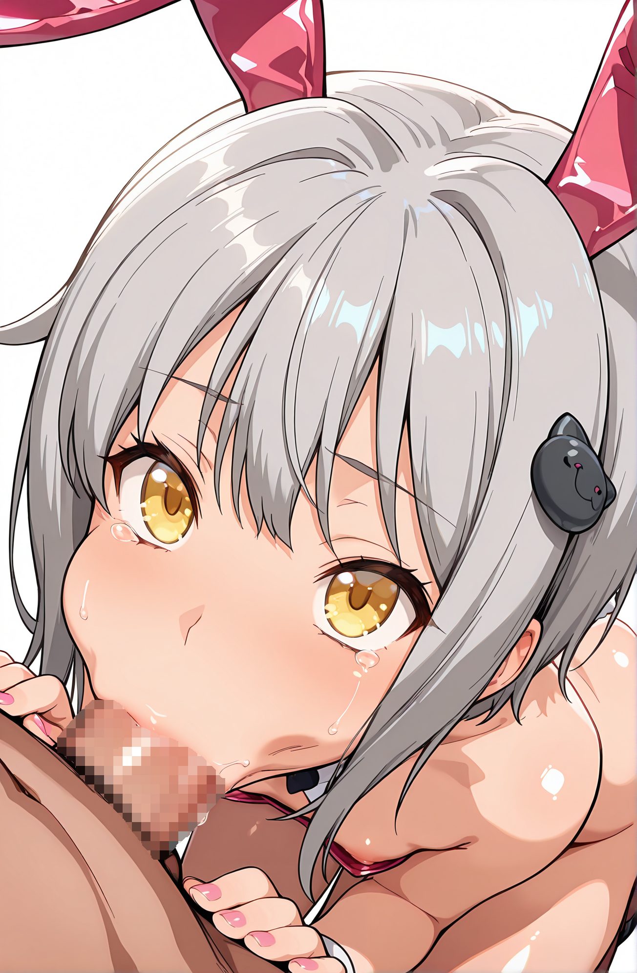 ビキニ・灰髪の塔城小猫のAIイラスト