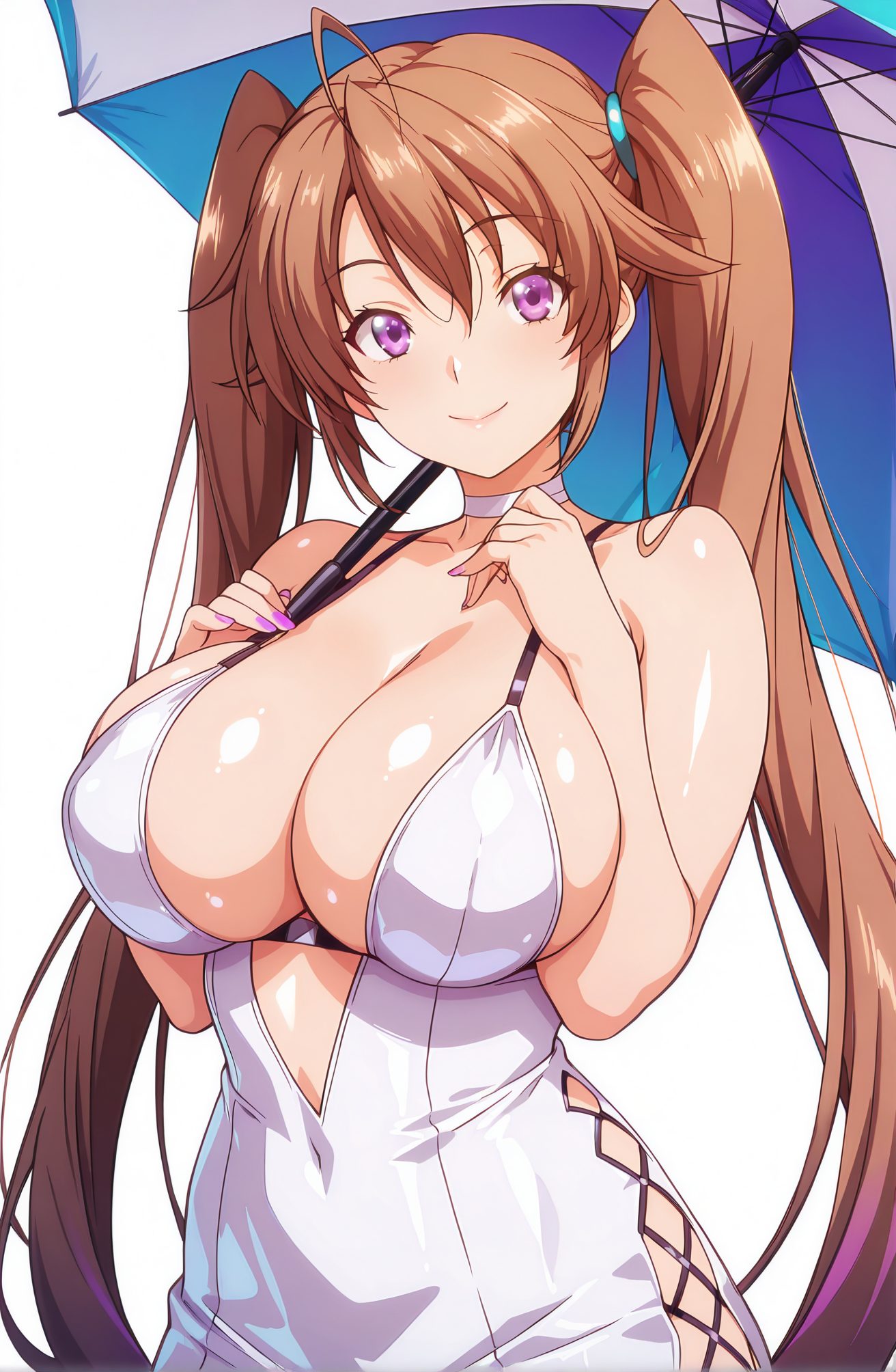 アホ毛・茶髪の紫藤イリナのAIイラスト