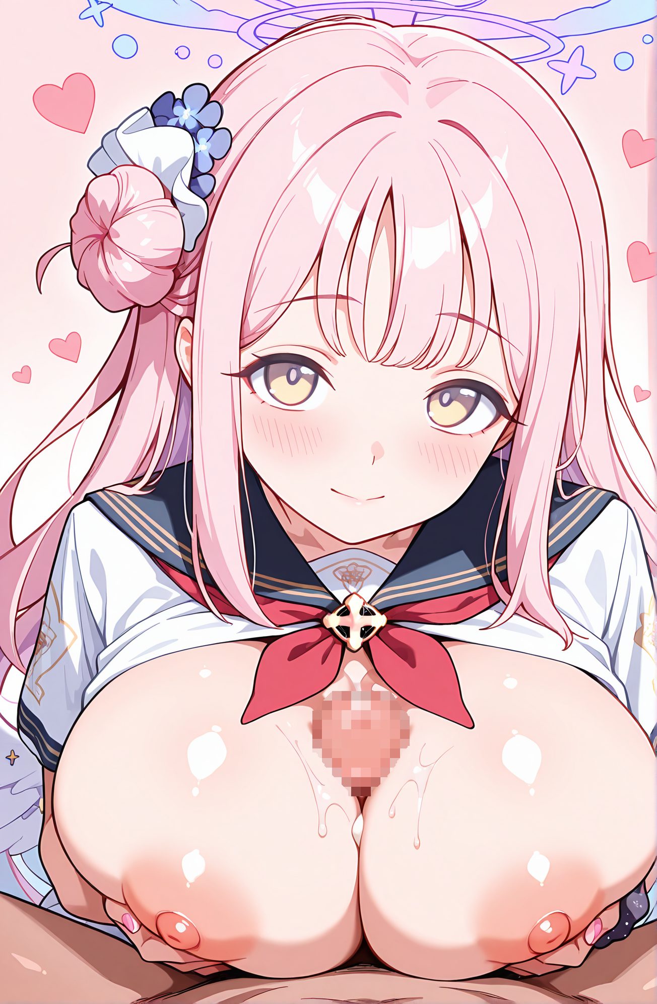 乳首・ぶっかけ（体）の聖園ミカのAIイラスト