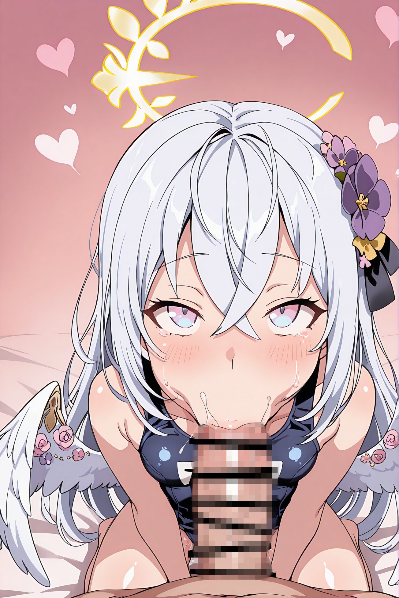 オーラル・髪の花の白洲アズサのAIイラスト