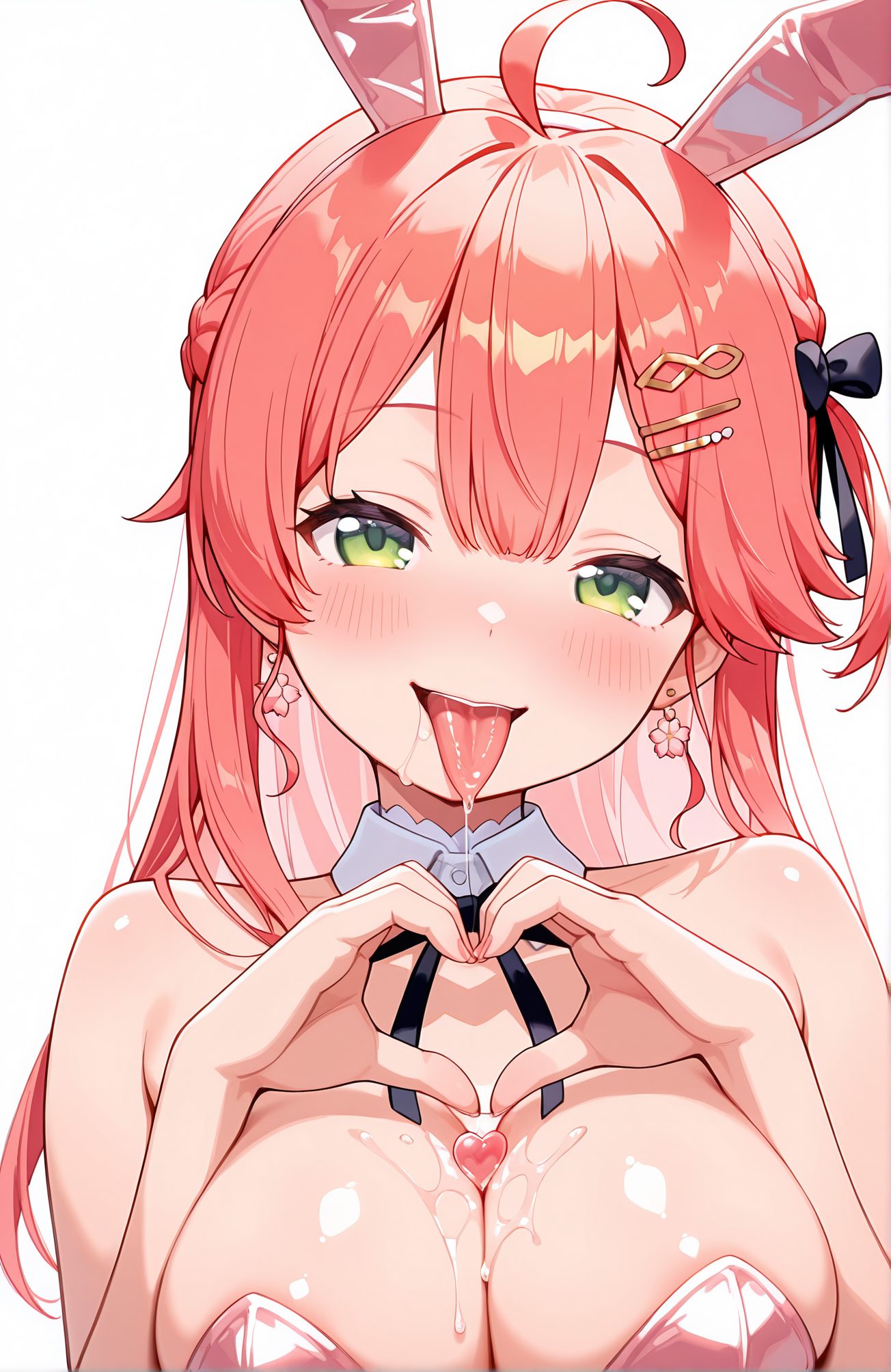 さくらみこのバーチャルYouTuber姿を描いたAIイラスト(長い髪)