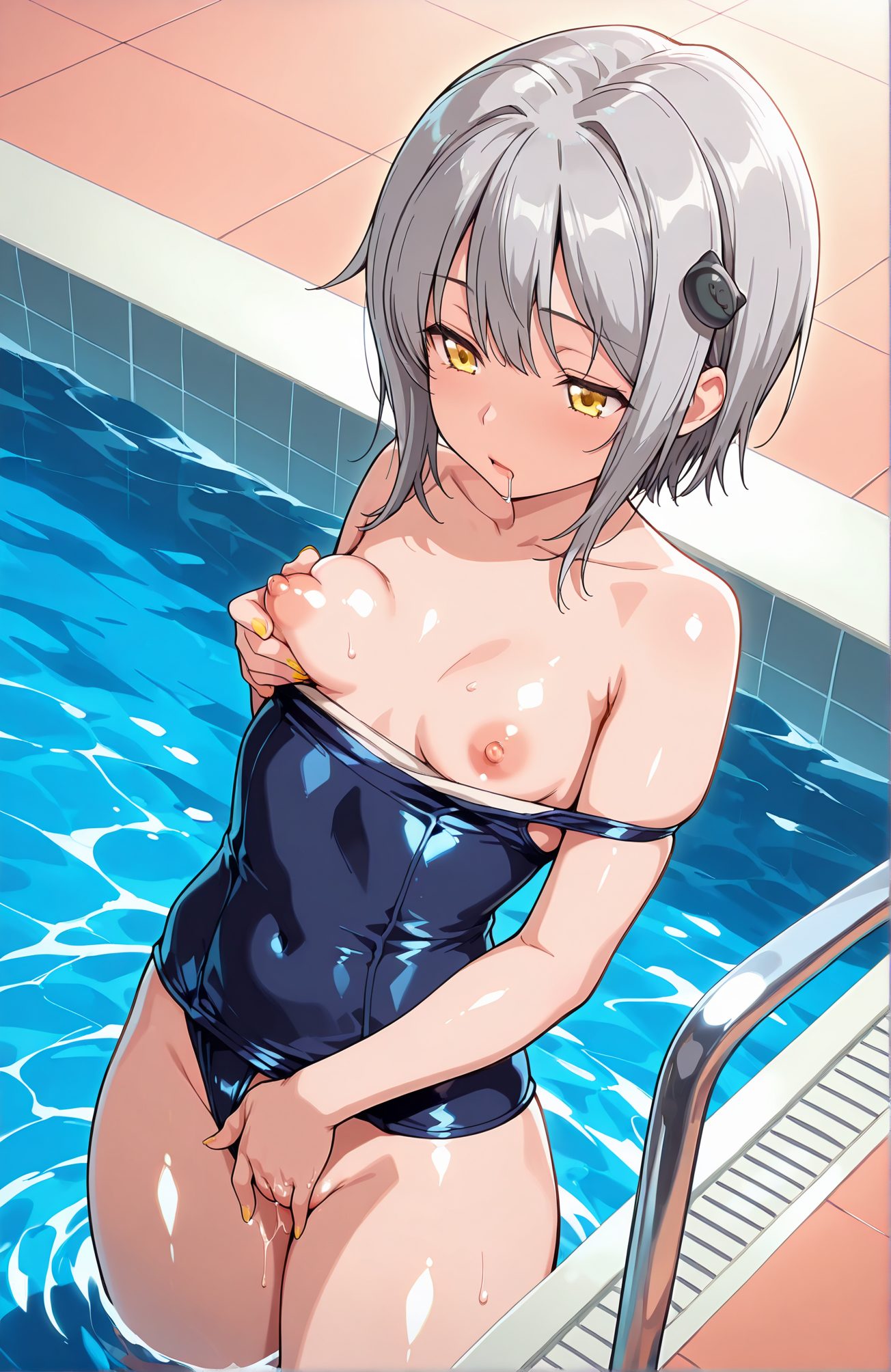 短い髪・女性オナニーの塔城小猫のAIイラスト