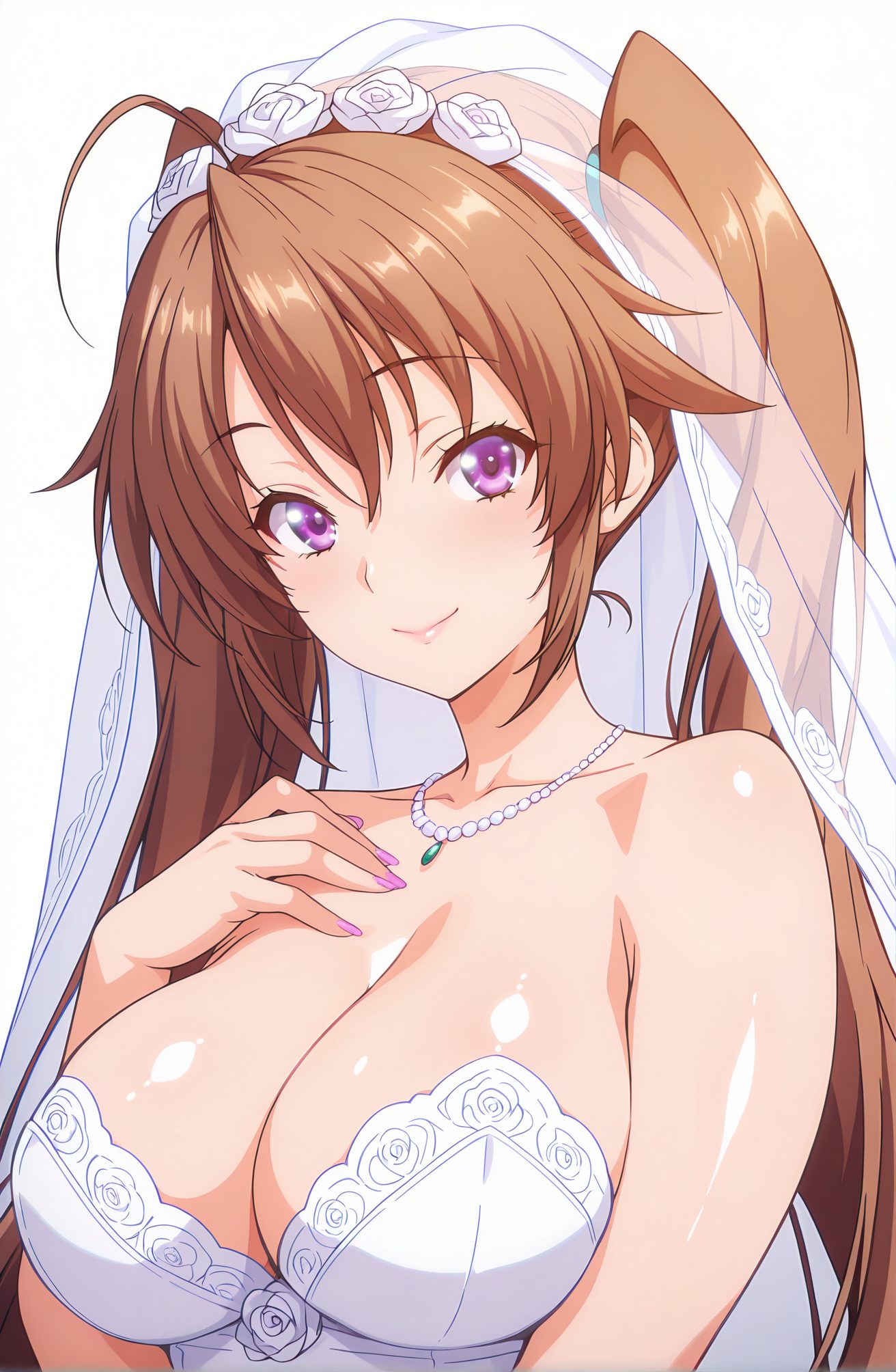 光沢肌・鎖骨の紫藤イリナのAIイラスト