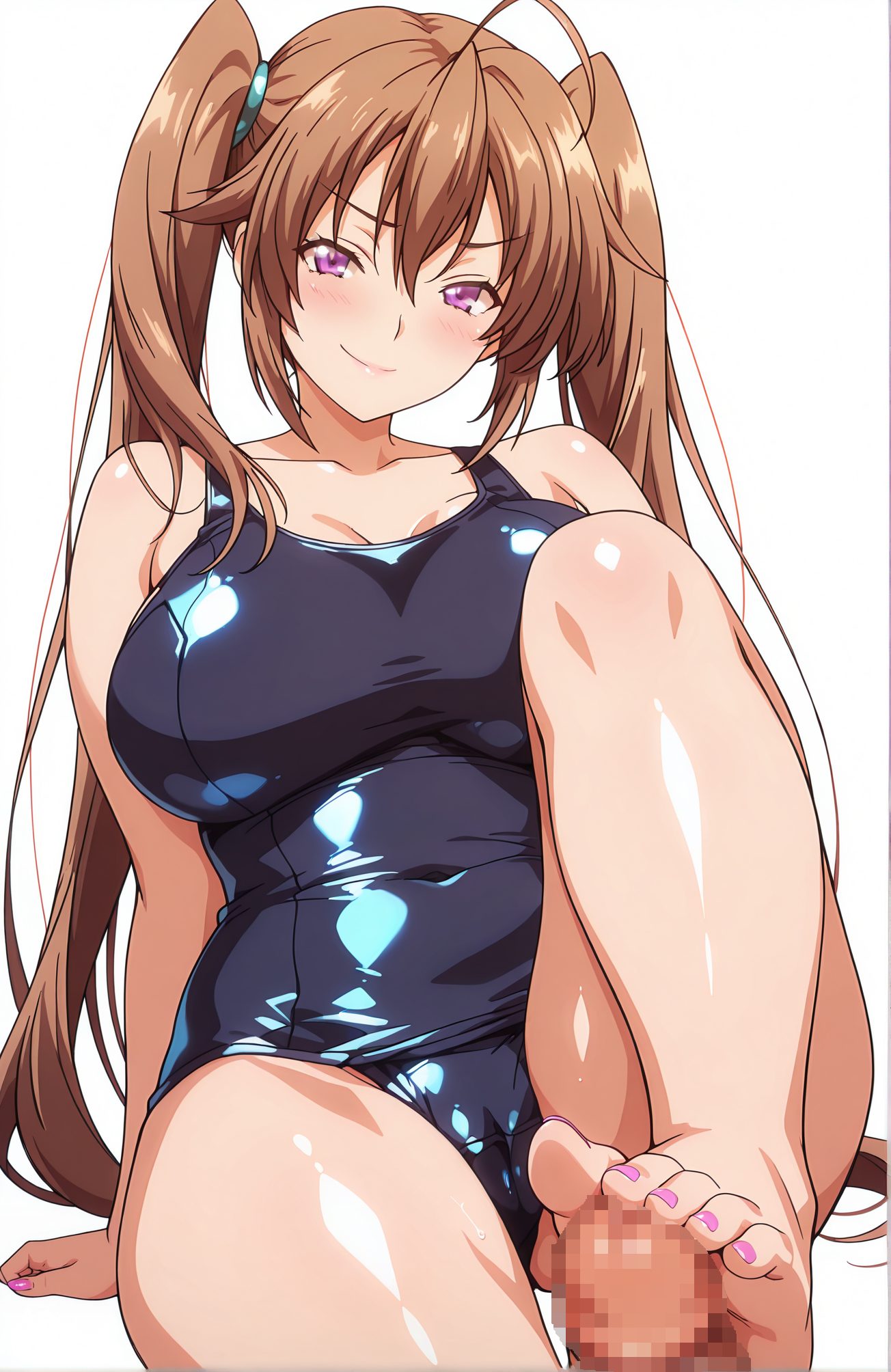 長い髪・座りの紫藤イリナのAIイラスト