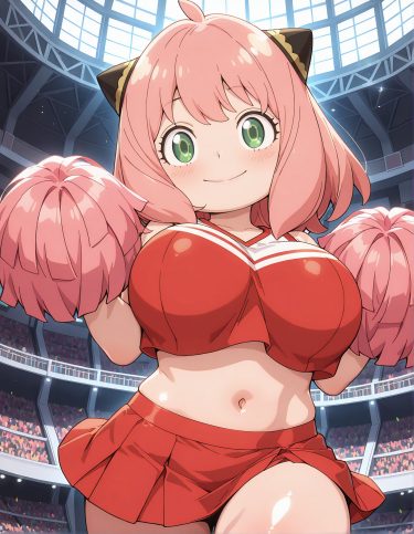 【SPY×FAMILYエロ画像】巨乳になったアーニャにチアガールコスで応援してもらった♡