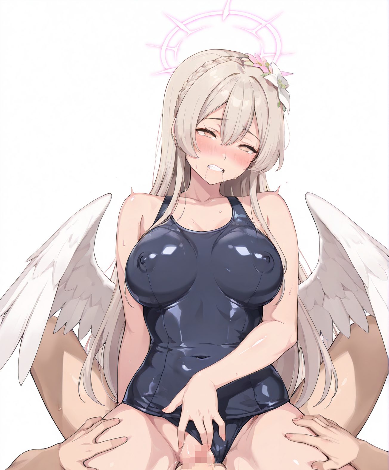 ワンピース水着が魅力的なスク水の二次創作AIイラスト