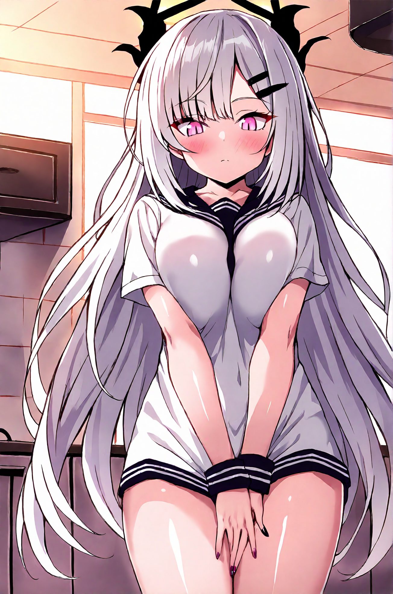 学校制服・ぱっつんの空崎ヒナのAIイラスト