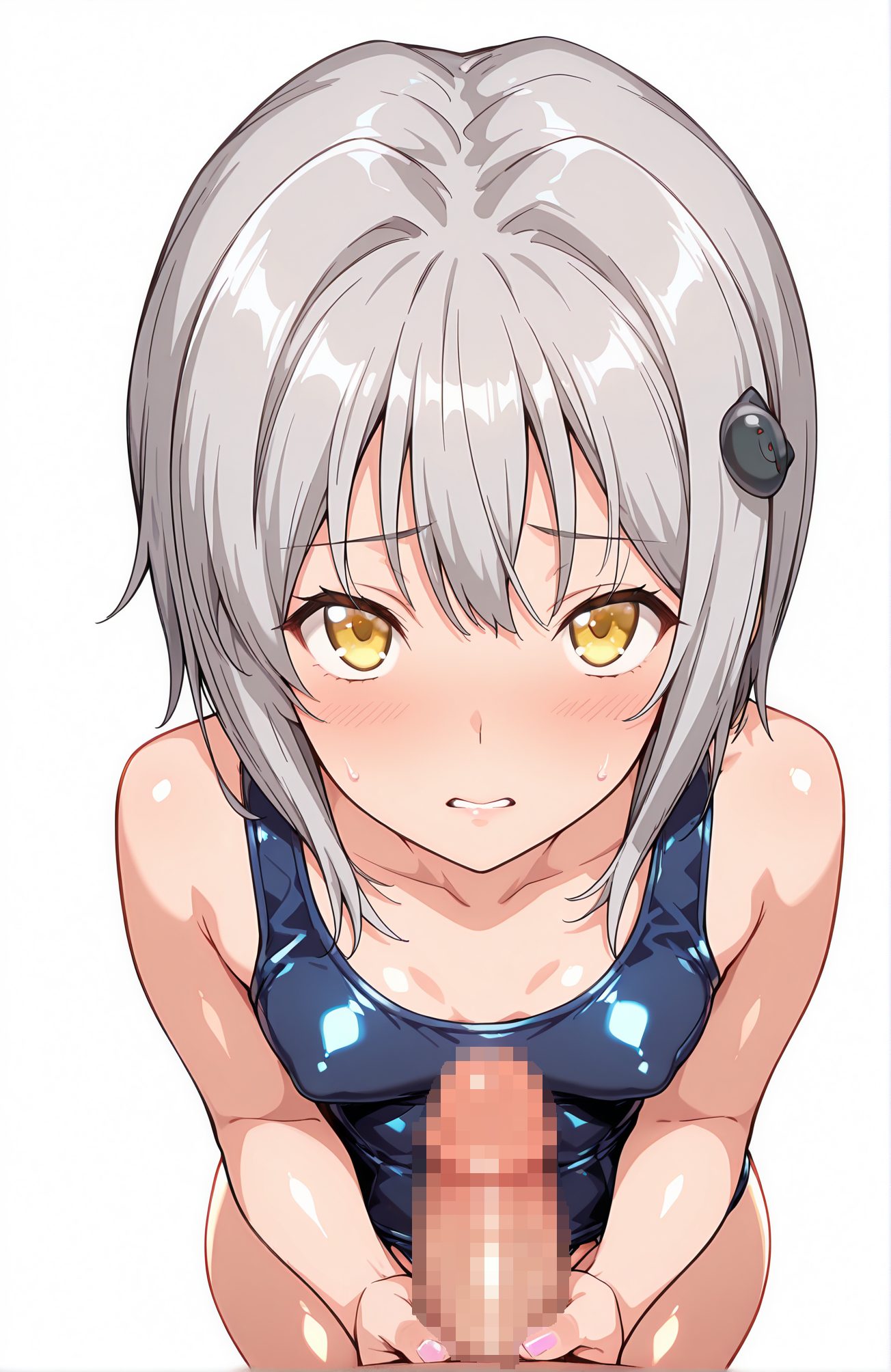 短い髪・汗滴の塔城小猫のAIイラスト
