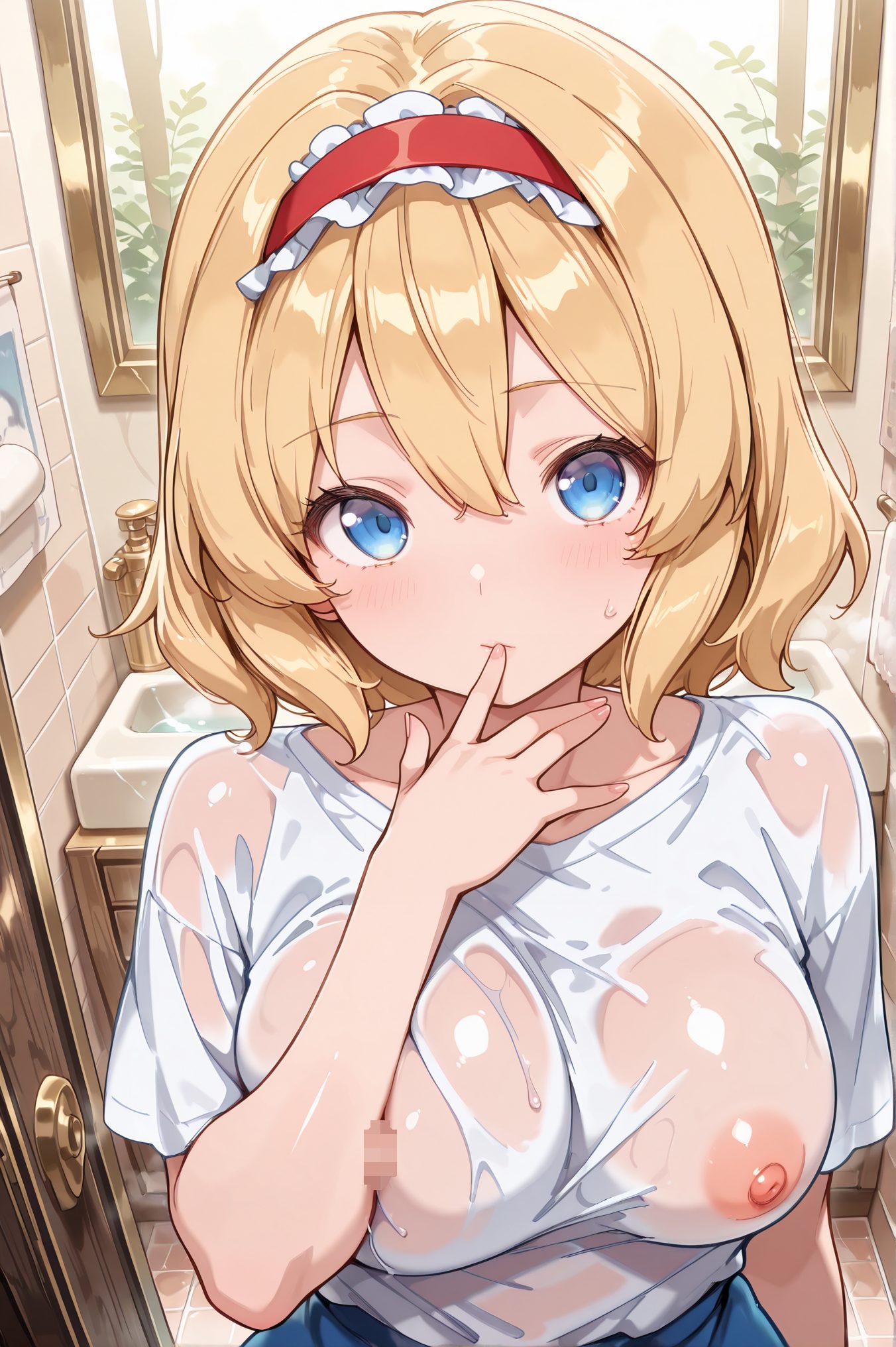 大きな胸・赤面のアリス・マーガトロイドのAIイラスト