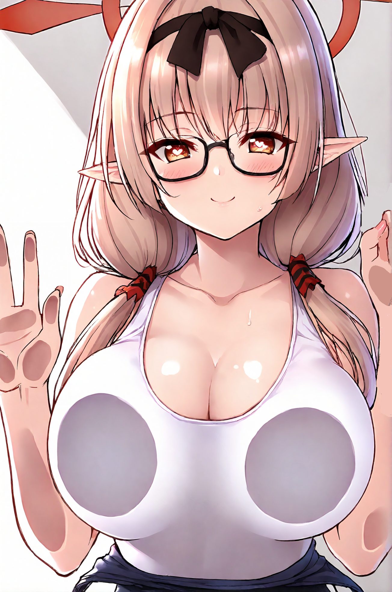笑顔・日宮チナツのスク水のAIイラスト