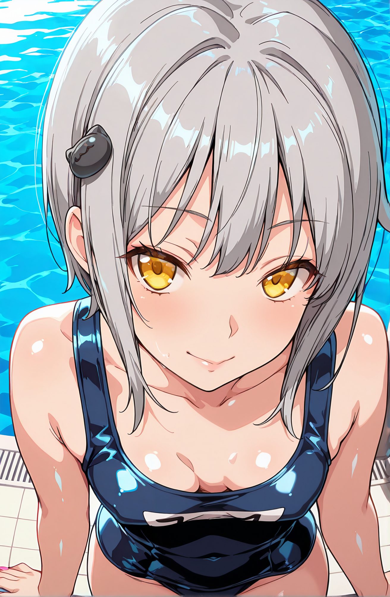 笑顔・灰髪の塔城小猫のAIイラスト