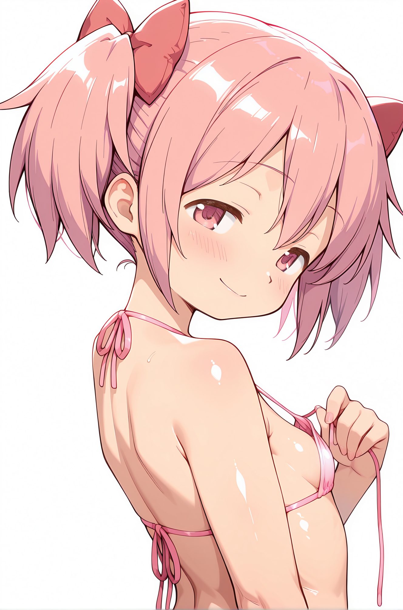 小さな胸・赤面の鹿目まどかのAIイラスト