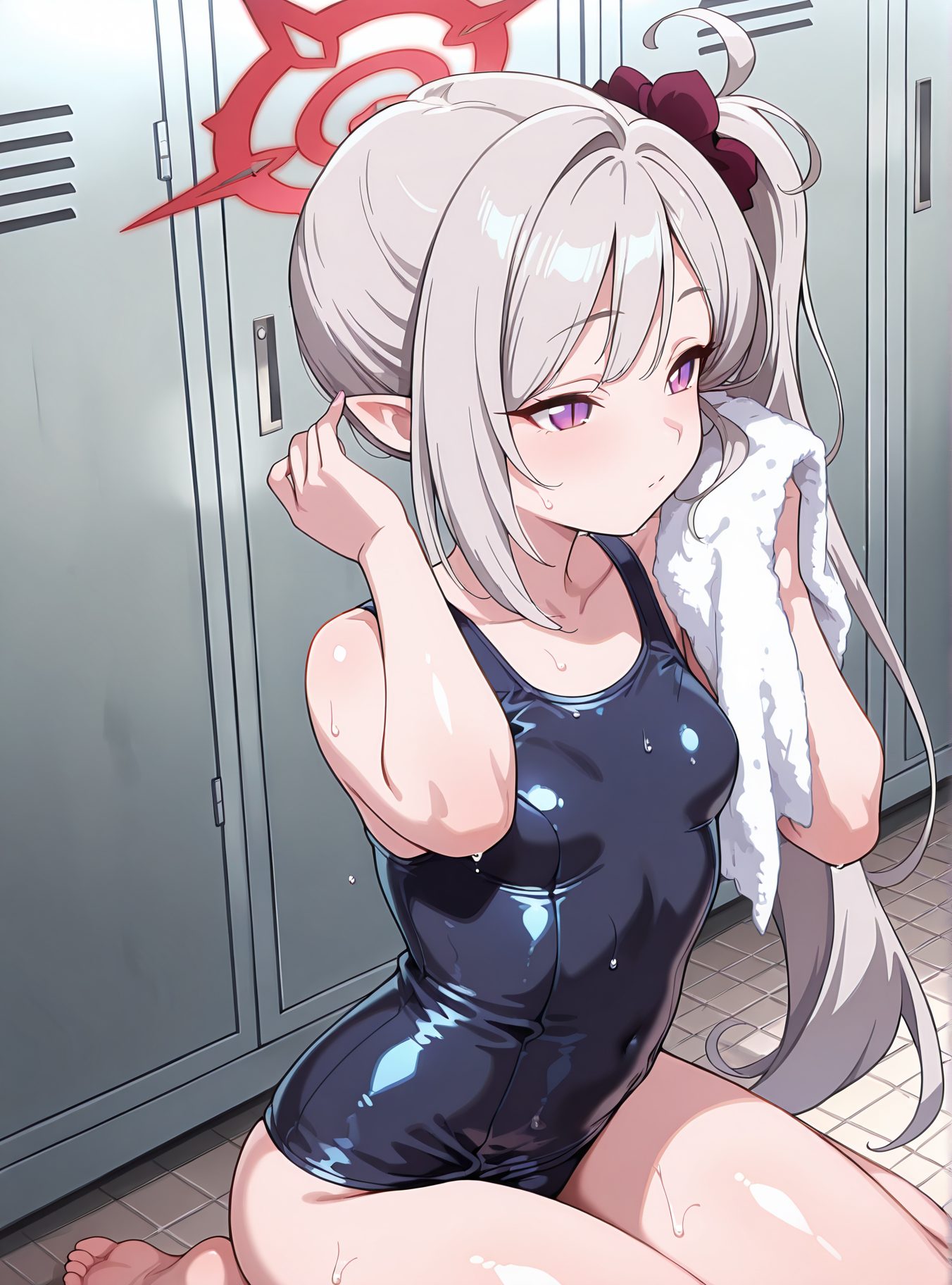 朝霧ムツキ×スクール水着！スク水のエロ可愛いAIイラスト