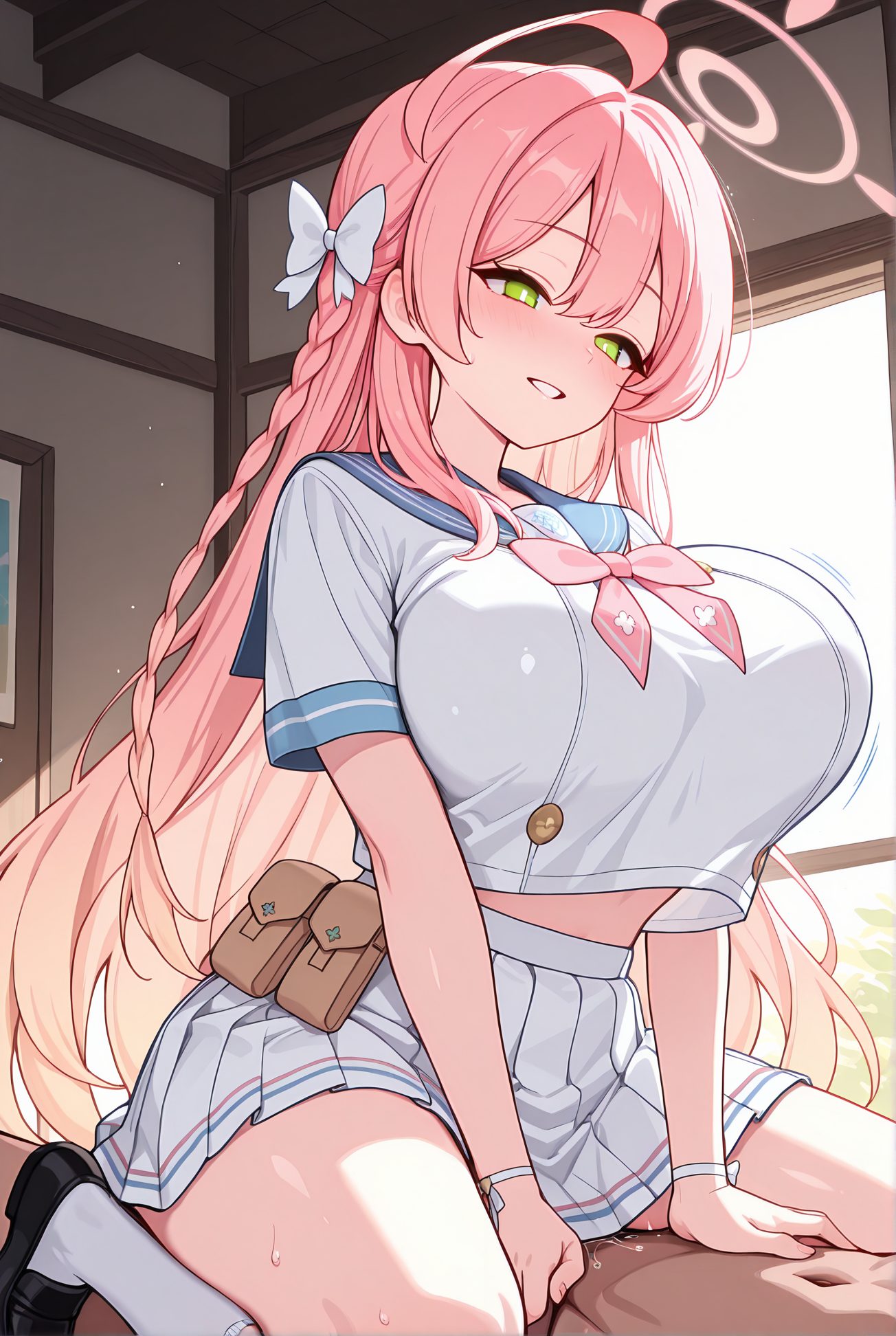 髪ボウ・白ソックスの浦和ハナコのAIイラスト