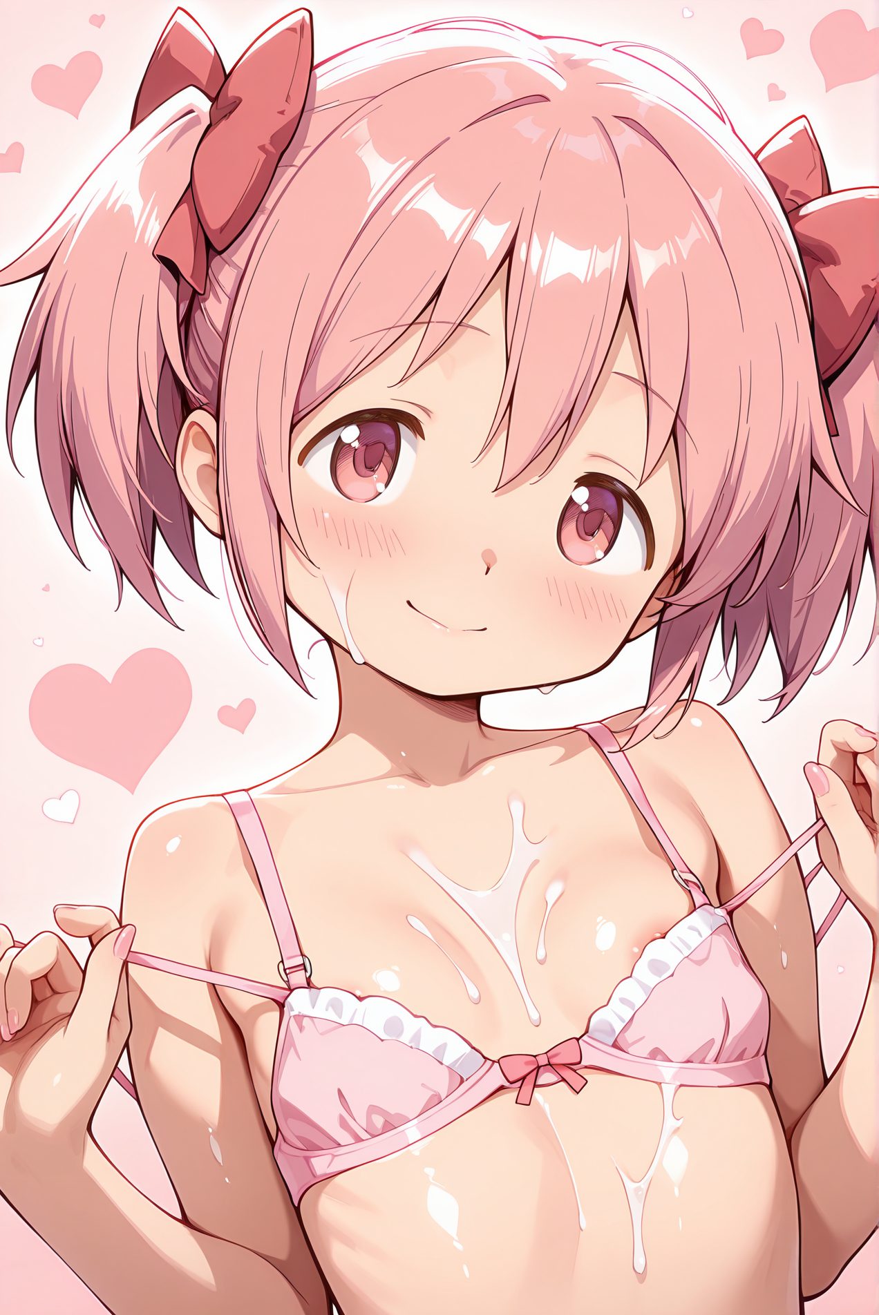 髪ボウが魅力的なぶっかけの二次創作AIイラスト
