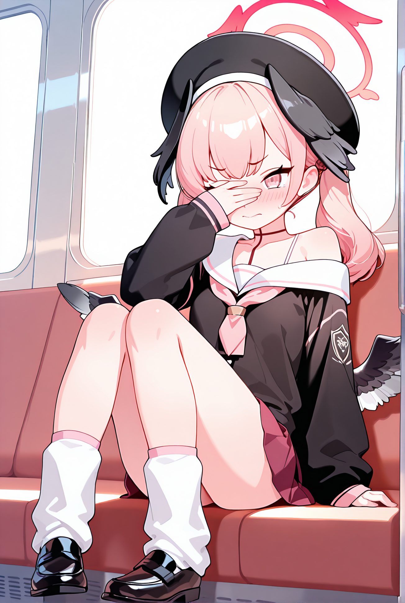 学校制服・赤面の下江コハルのAIイラスト