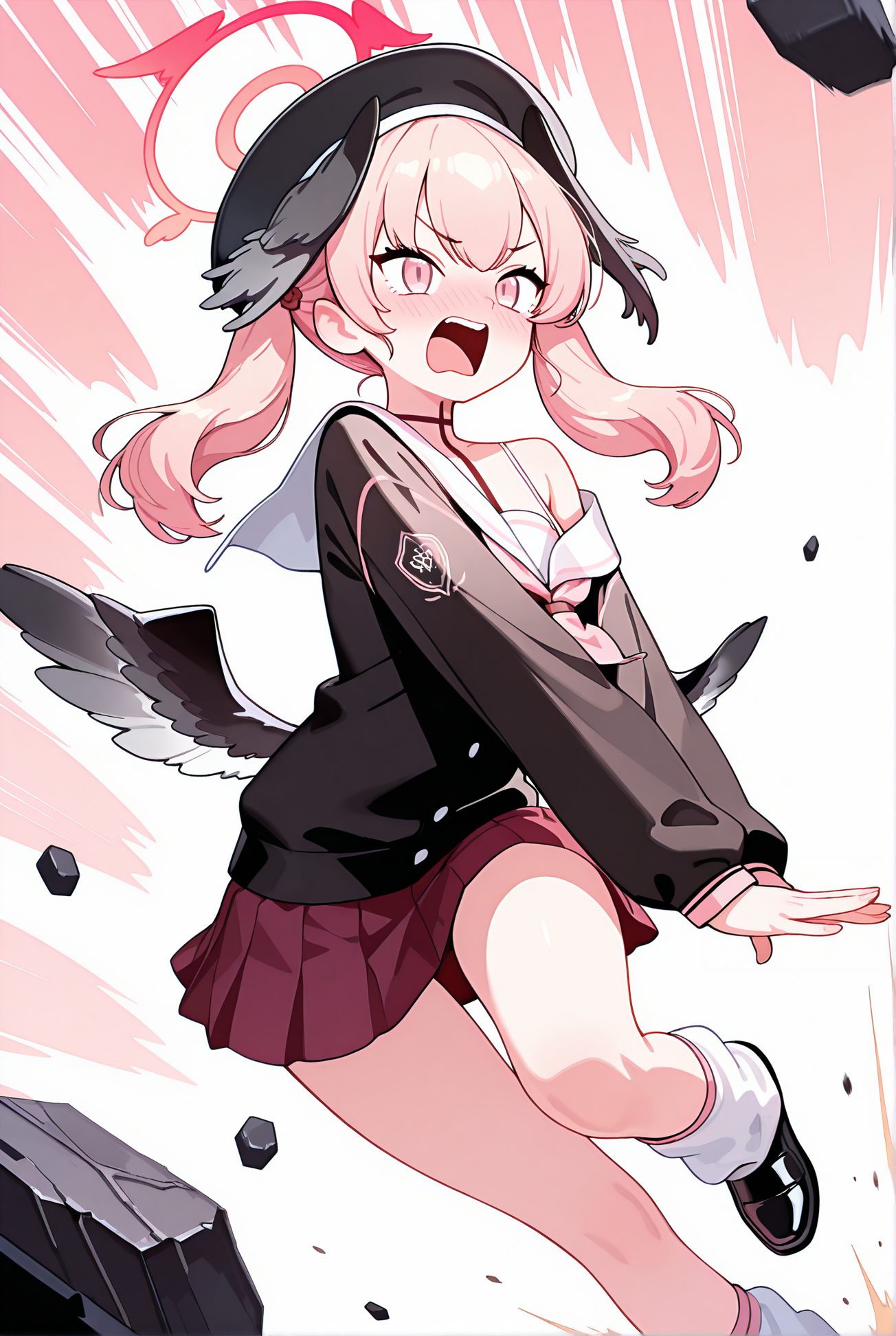 帽子・学校制服の下江コハルのAIイラスト