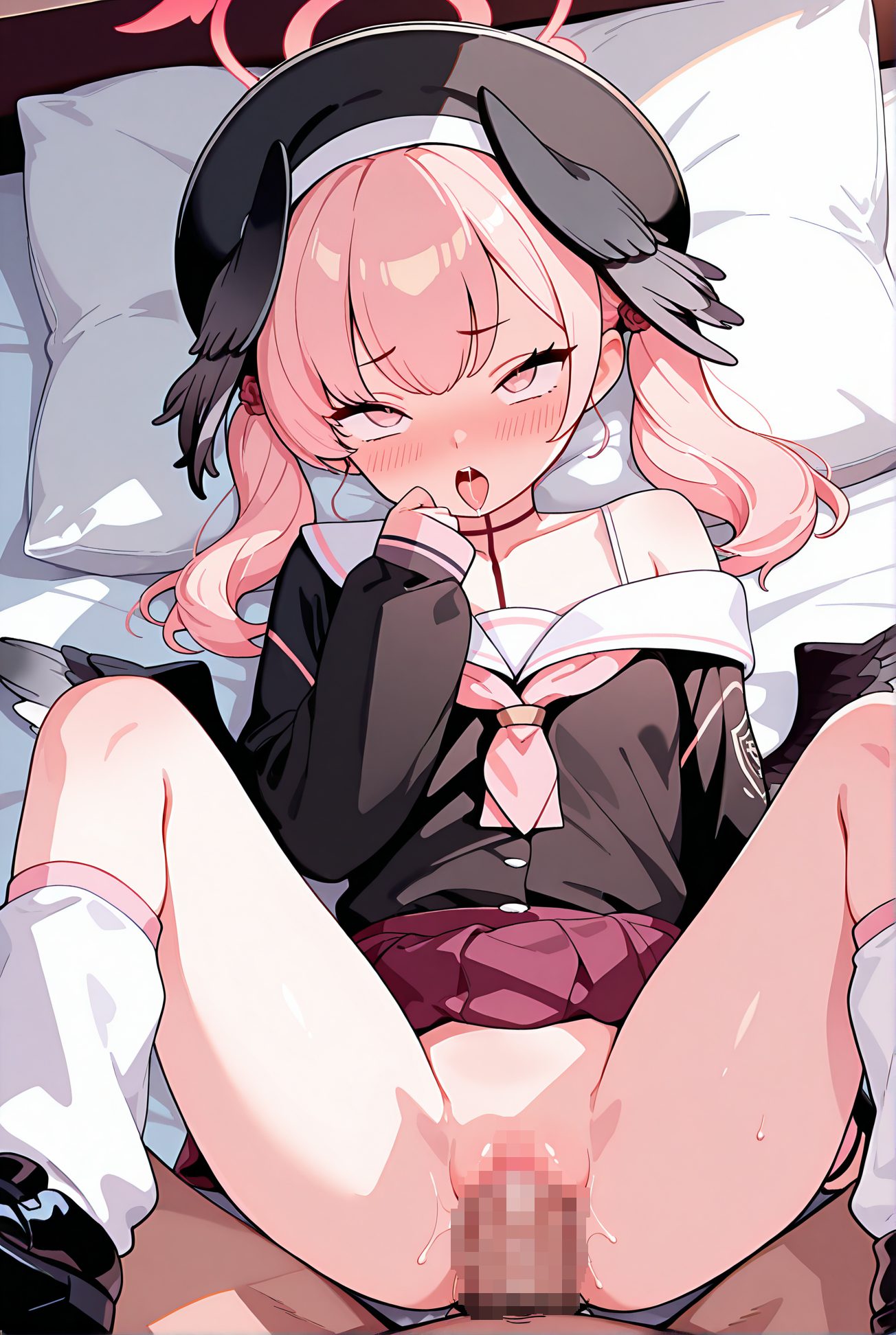 無修正・ミニスカートの下江コハルのAIイラスト