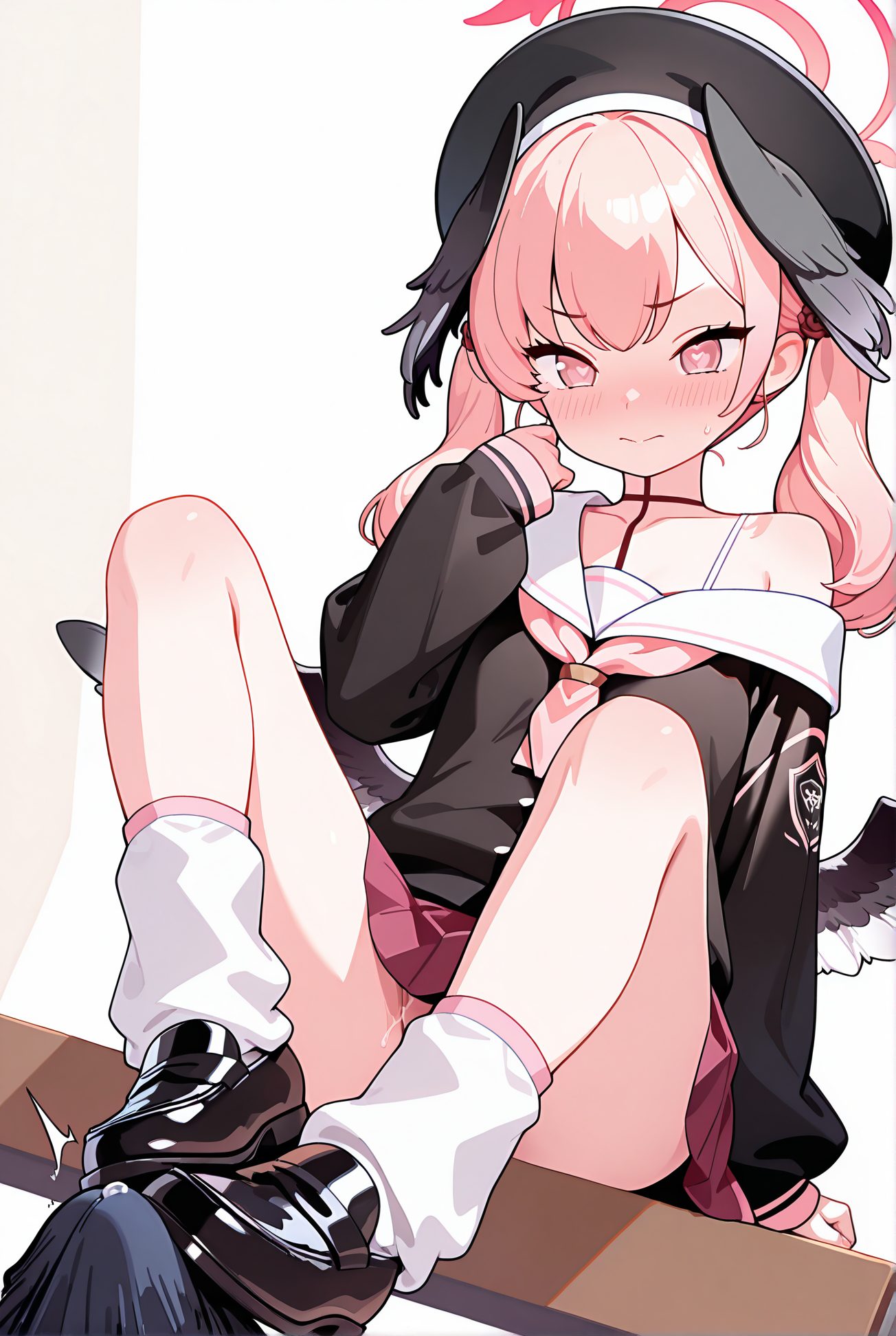 セーラー服・赤面の下江コハルのAIイラスト