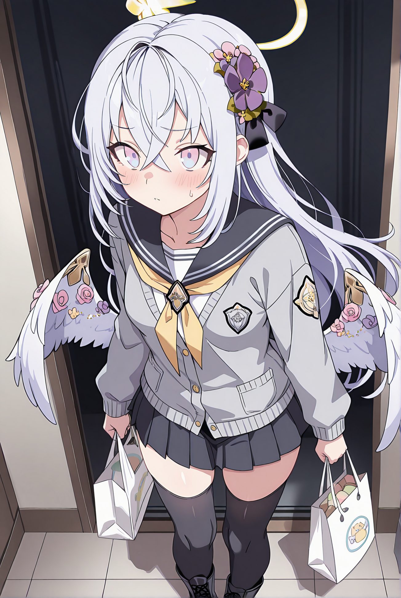 汗滴・前髪の白洲アズサのAIイラスト