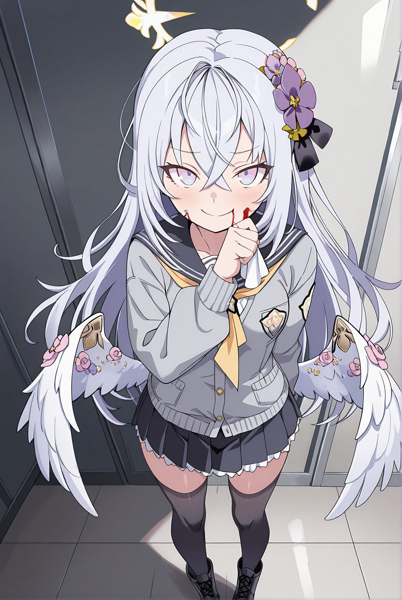笑顔・前髪の白洲アズサのAIイラスト