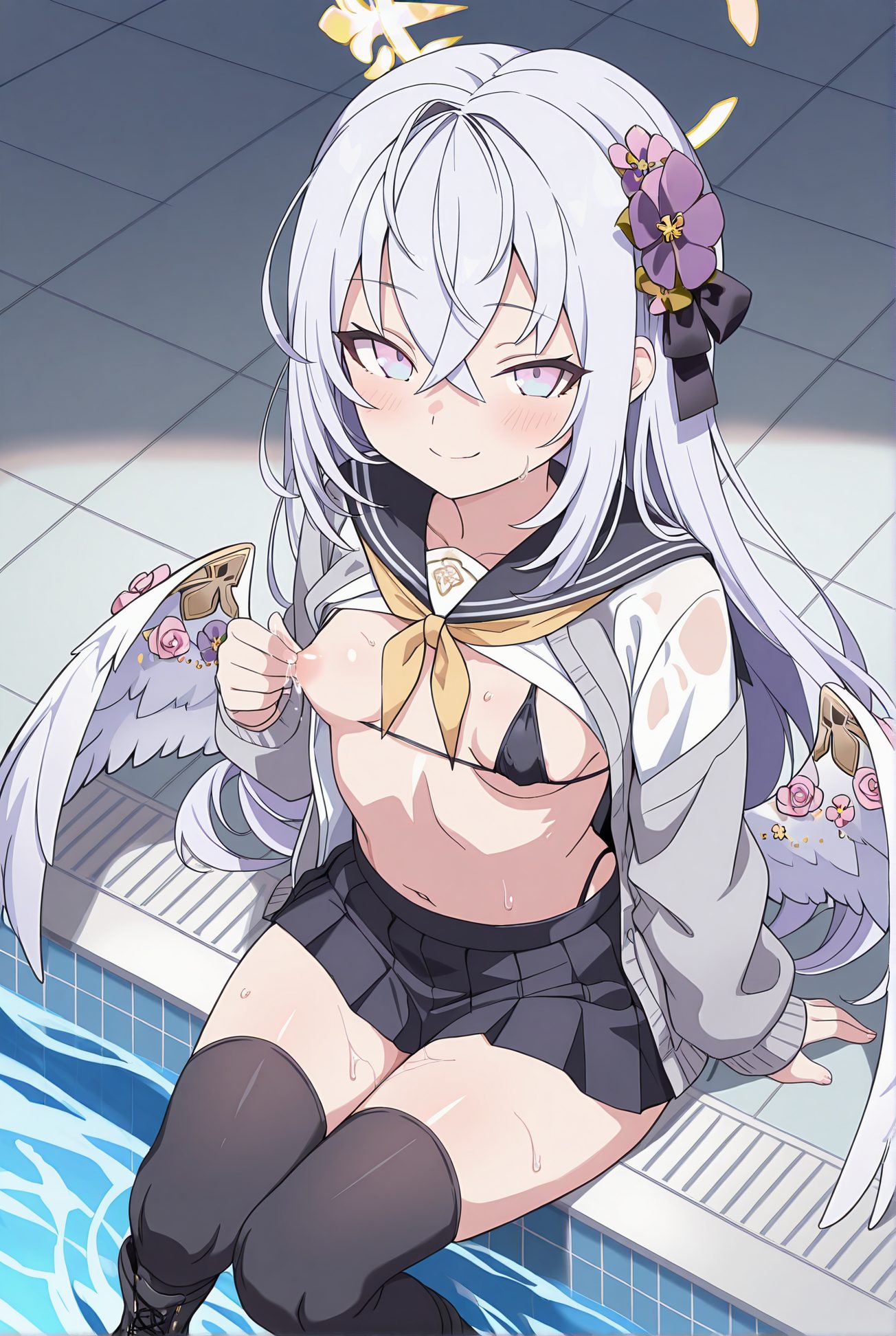 セーラー服・スカートの白洲アズサのAIイラスト