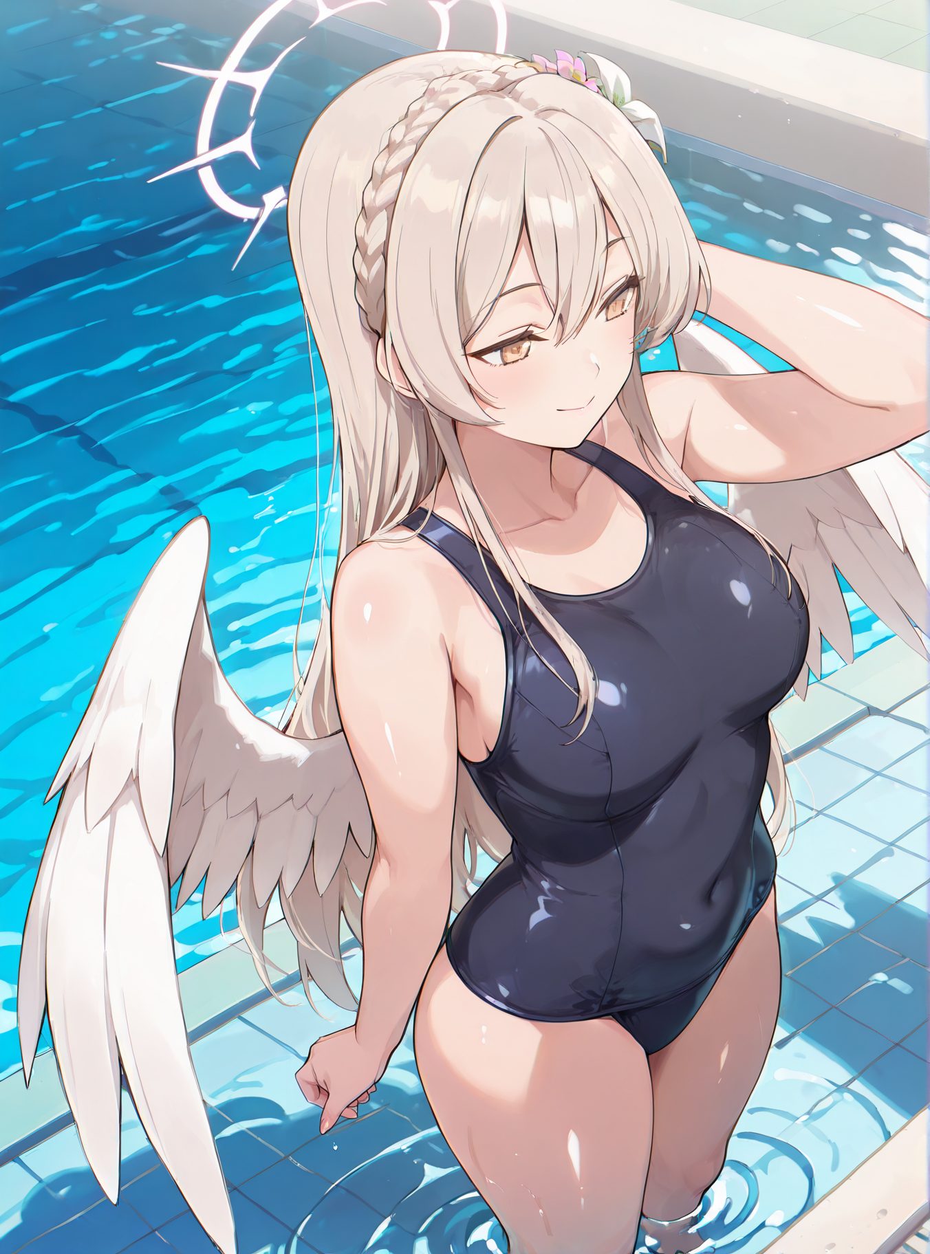 スクール水着が魅力的なスク水の二次創作AIイラスト