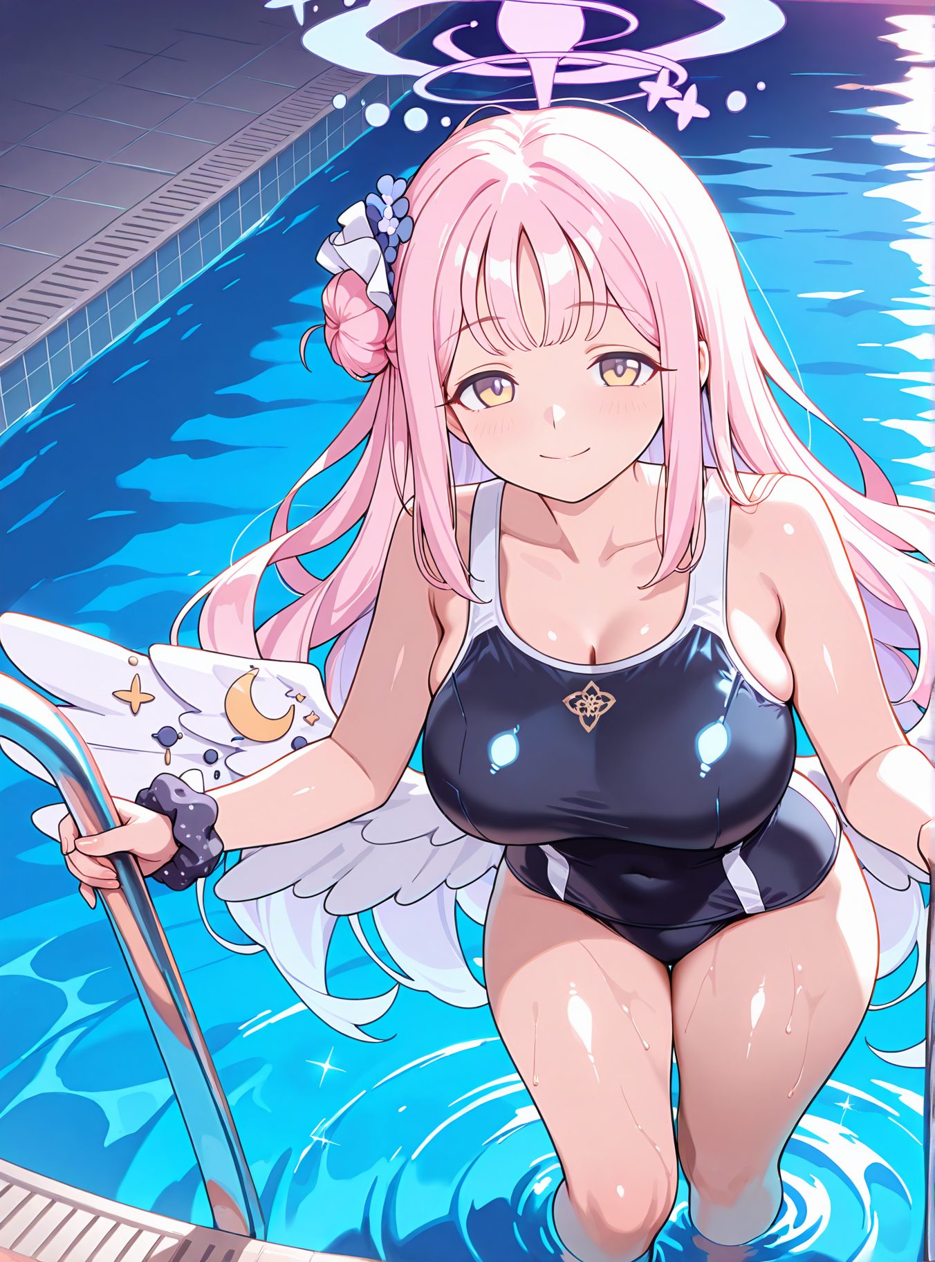 スク水の美園ミカ姿を描いたAIイラスト（スクール水着）