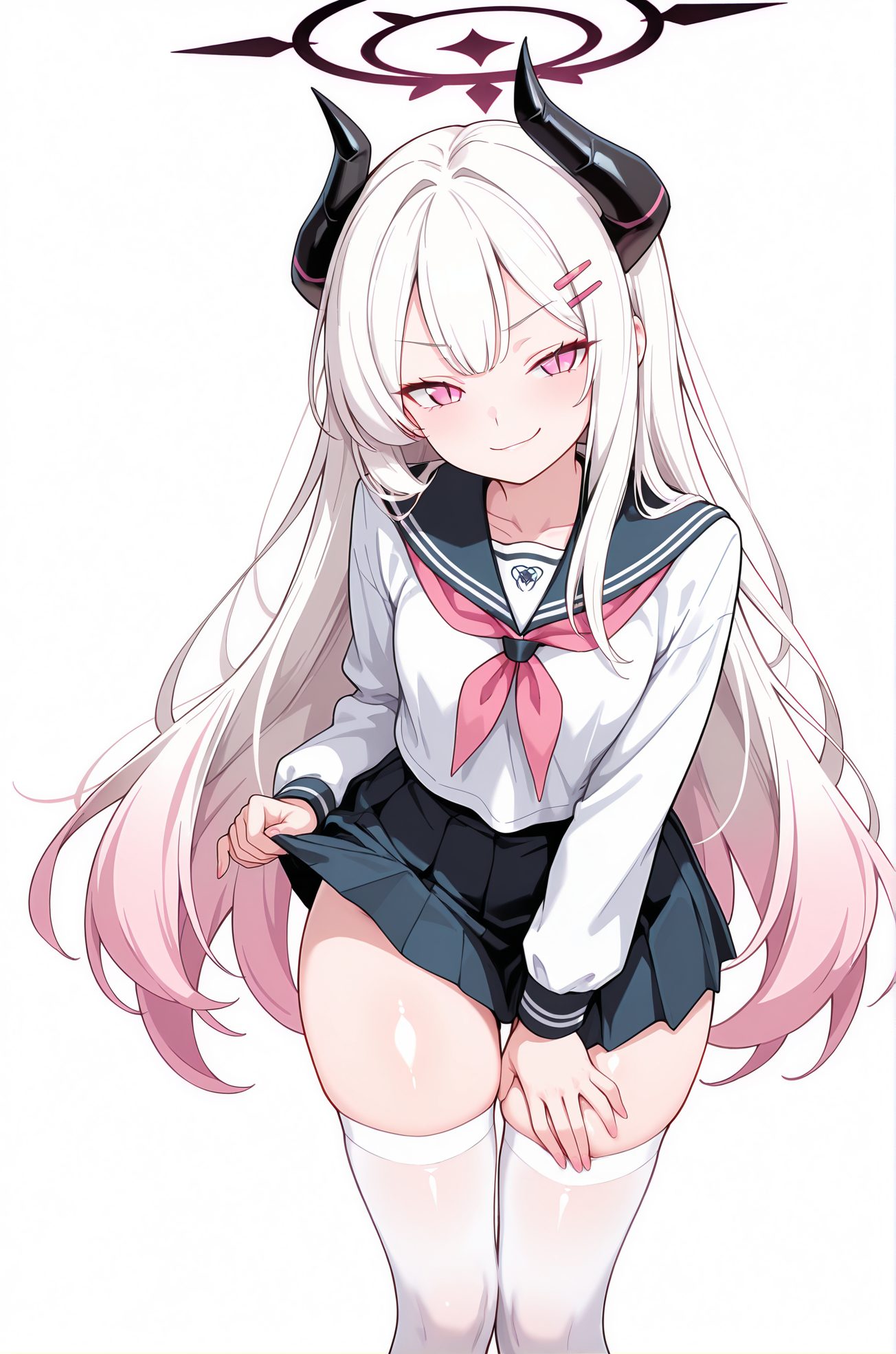 白シャツ・学校制服の空崎ヒナのAIイラスト