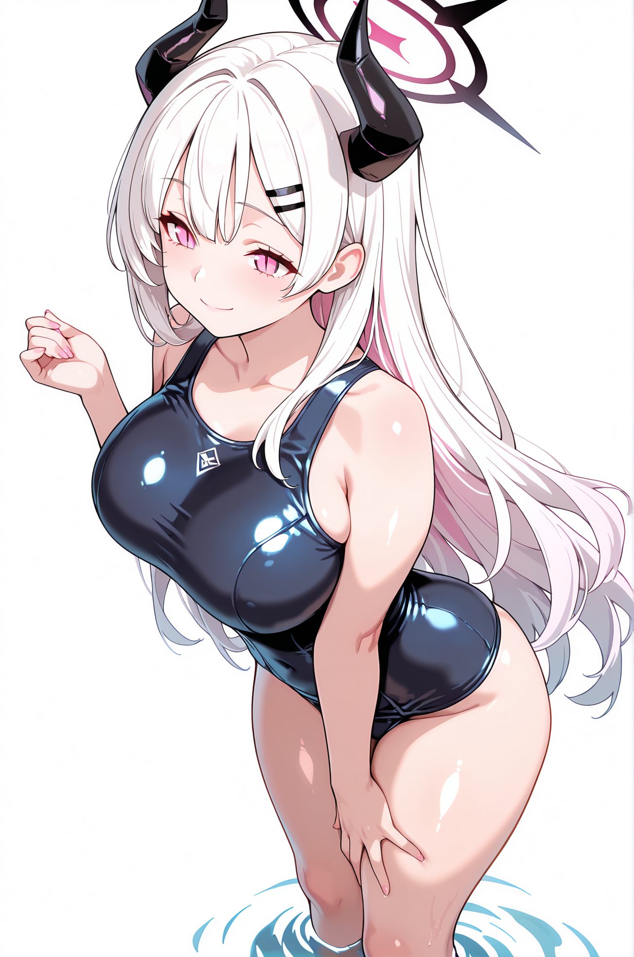 スク水の水着姿を描いたAIイラスト(大きな胸)