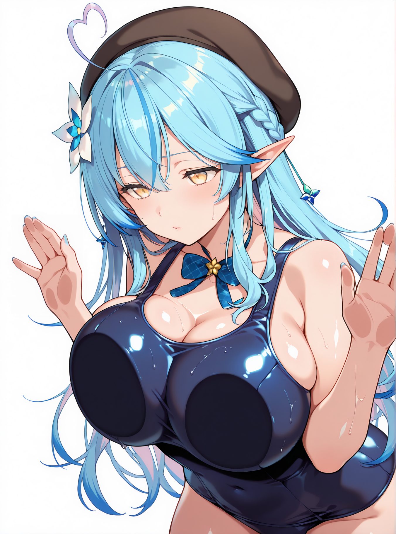 雪花ラミィ・スクール水着のスク水のAIイラスト