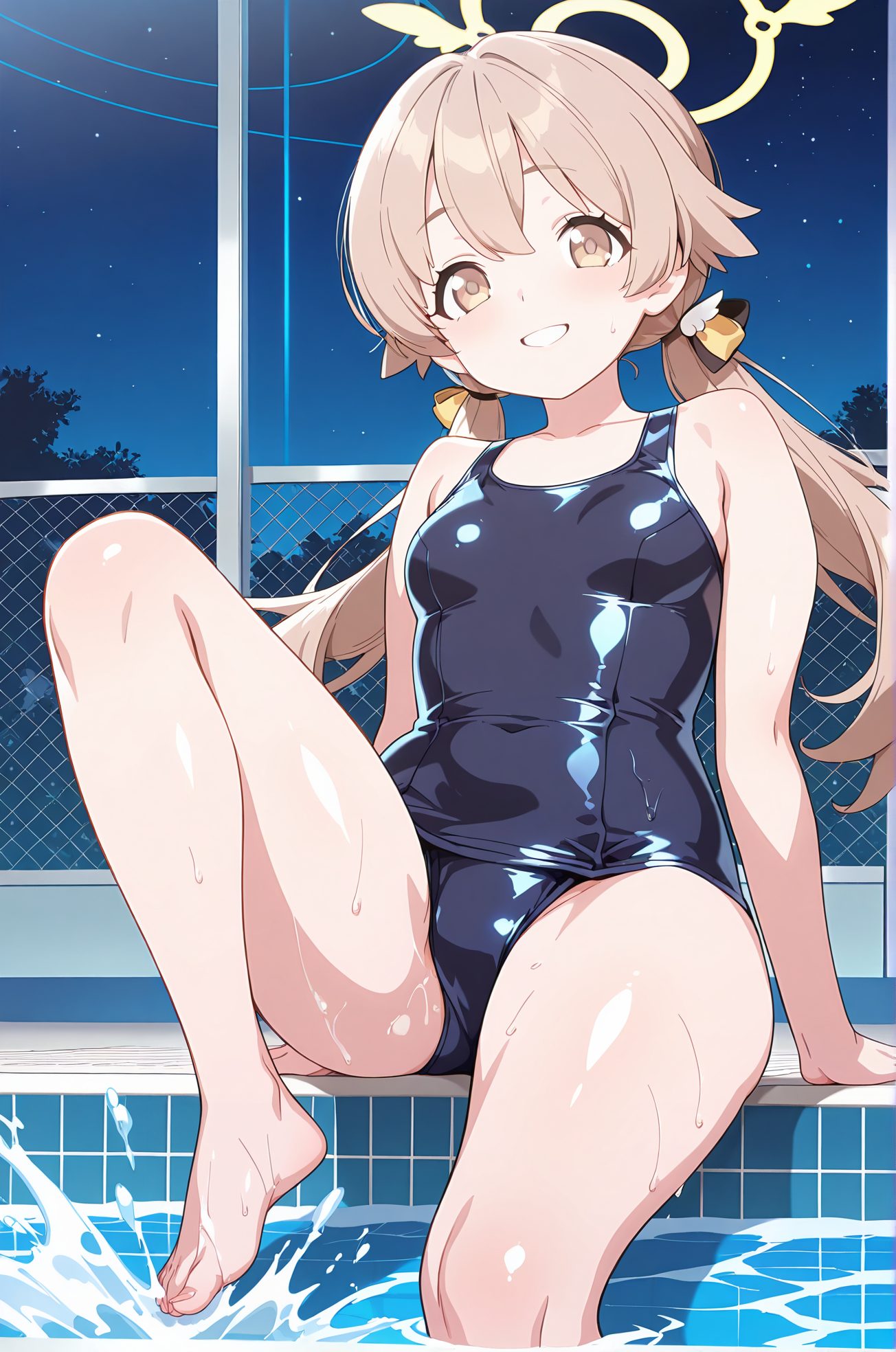 ツインテール・笑顔の阿慈谷ヒフミのAIイラスト