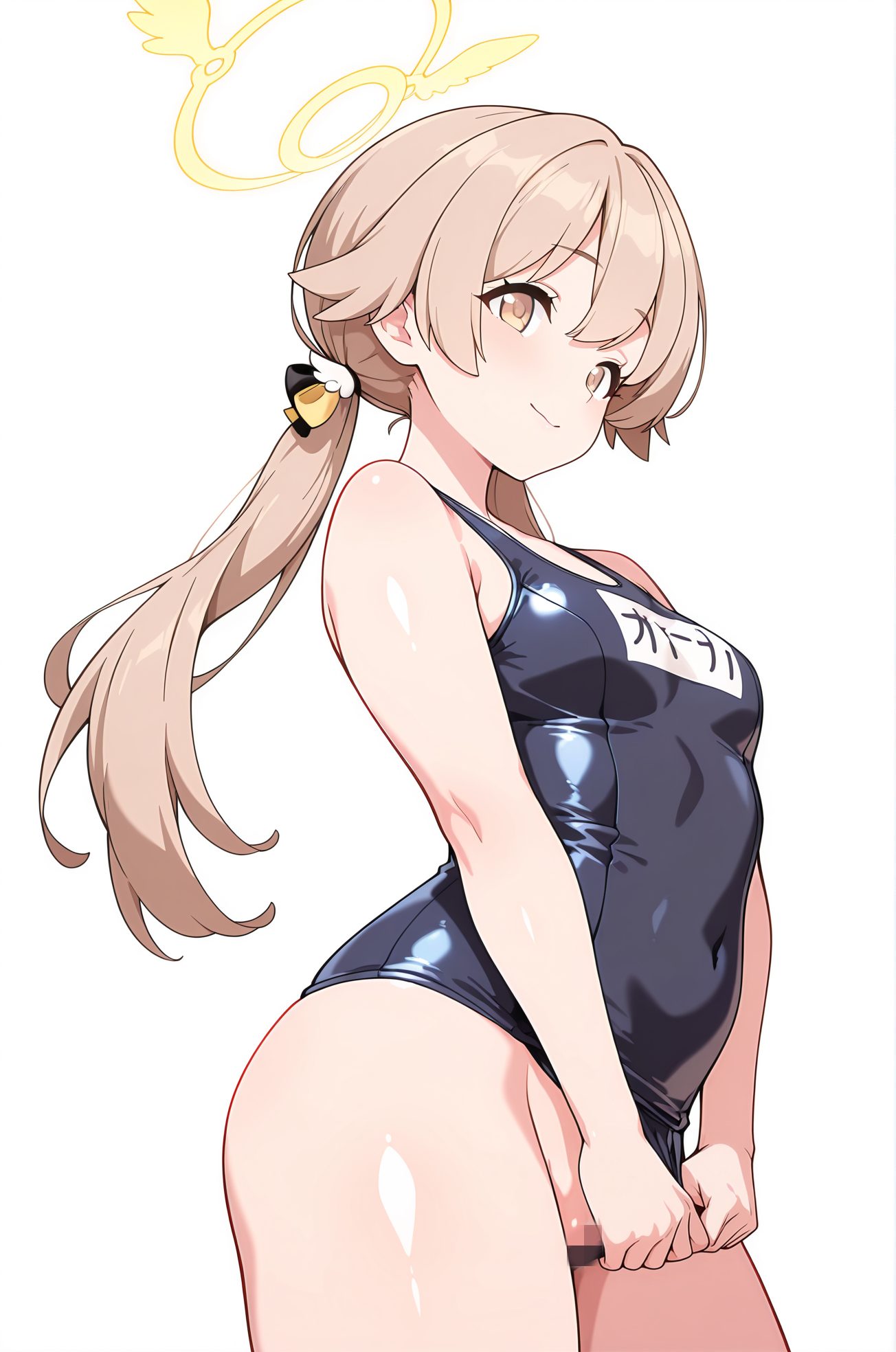 ワンピース水着が魅力的なスク水の二次創作AIイラスト