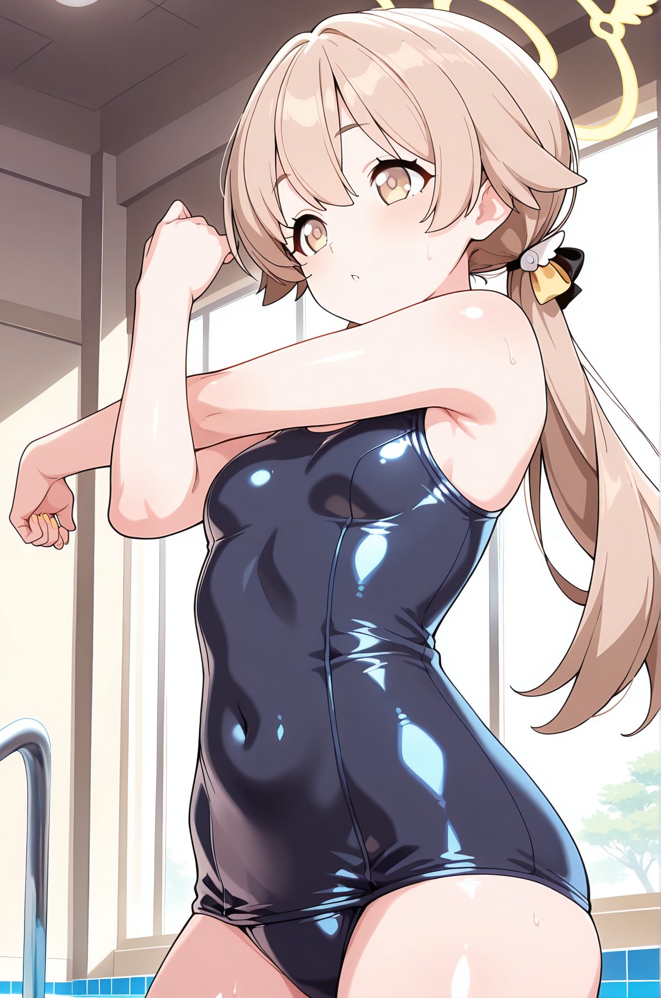 長い髪・肩出しの阿慈谷ヒフミのAIイラスト