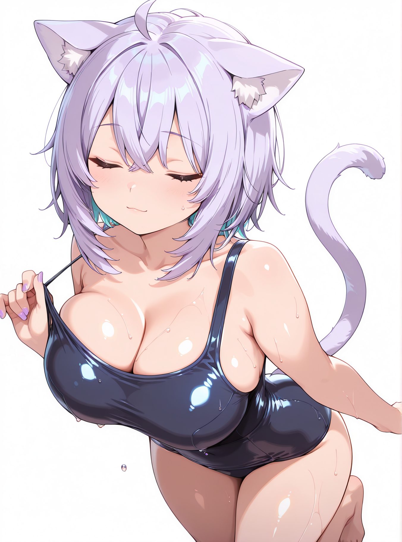 スクール水着が魅力的なスク水の二次創作AIイラスト