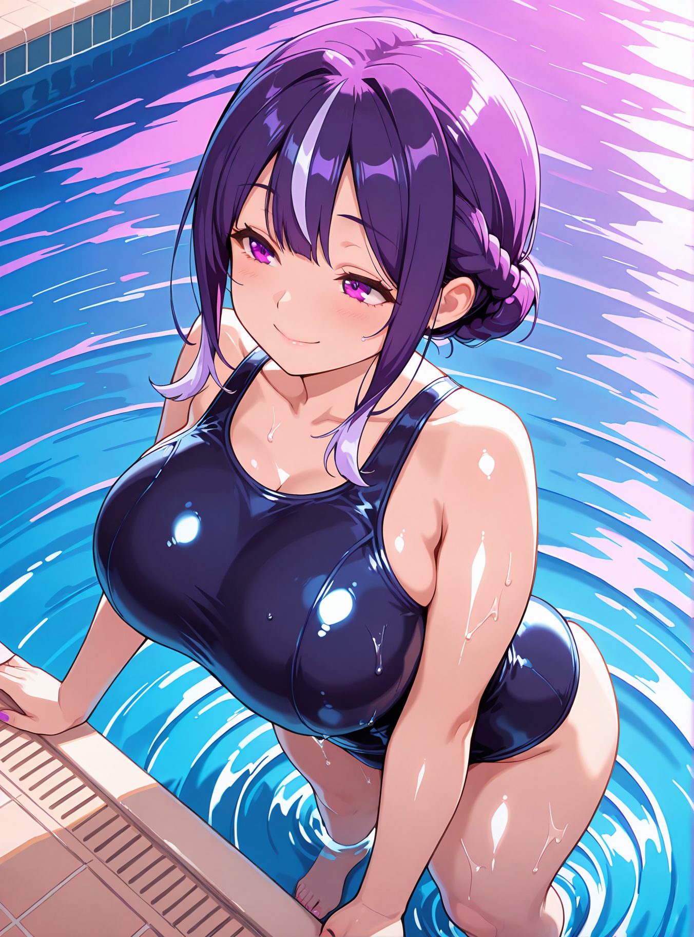 スクール水着が魅力的なスク水の二次創作AIイラスト