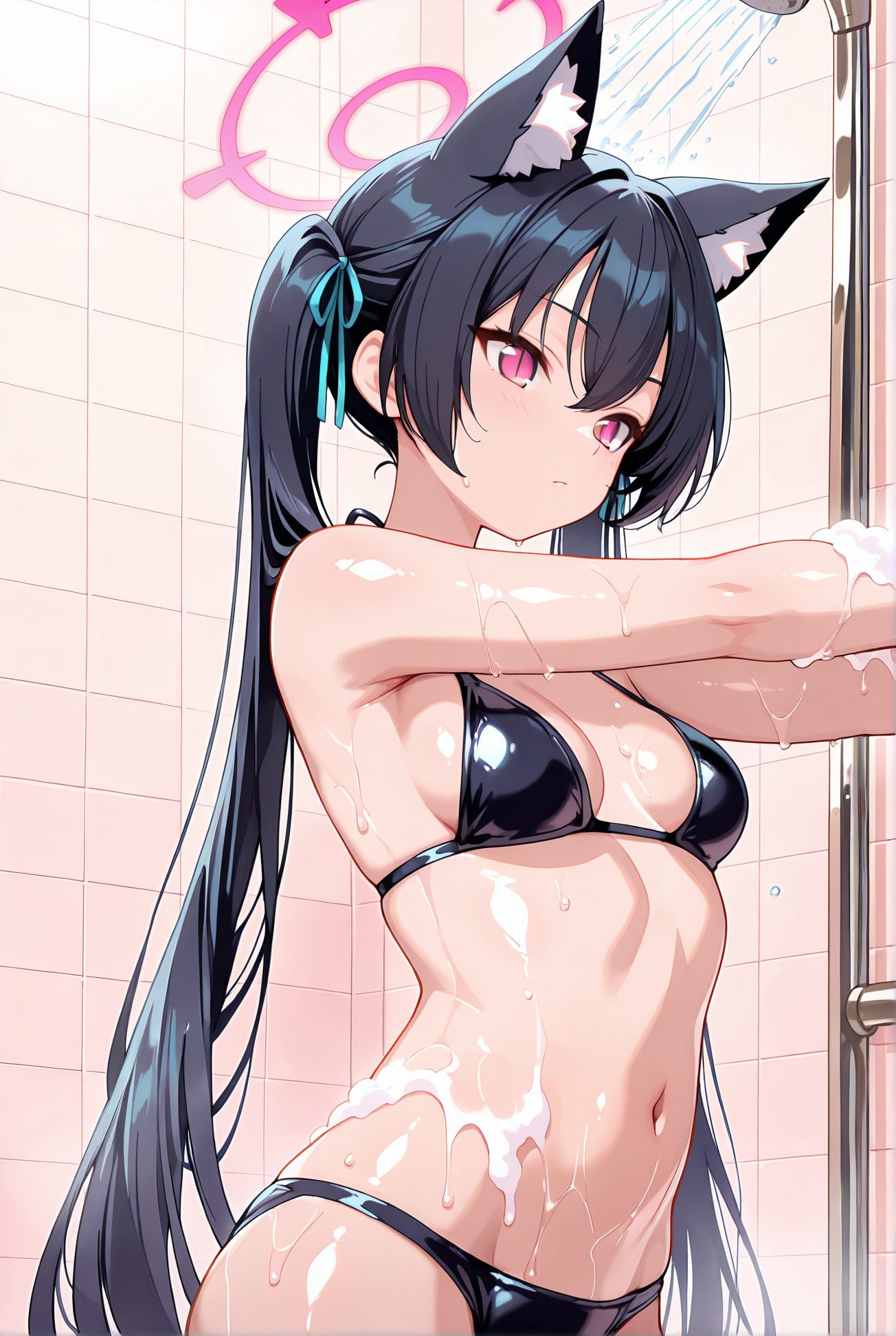 黒髪が魅力的な黒見セリカの二次創作AIイラスト