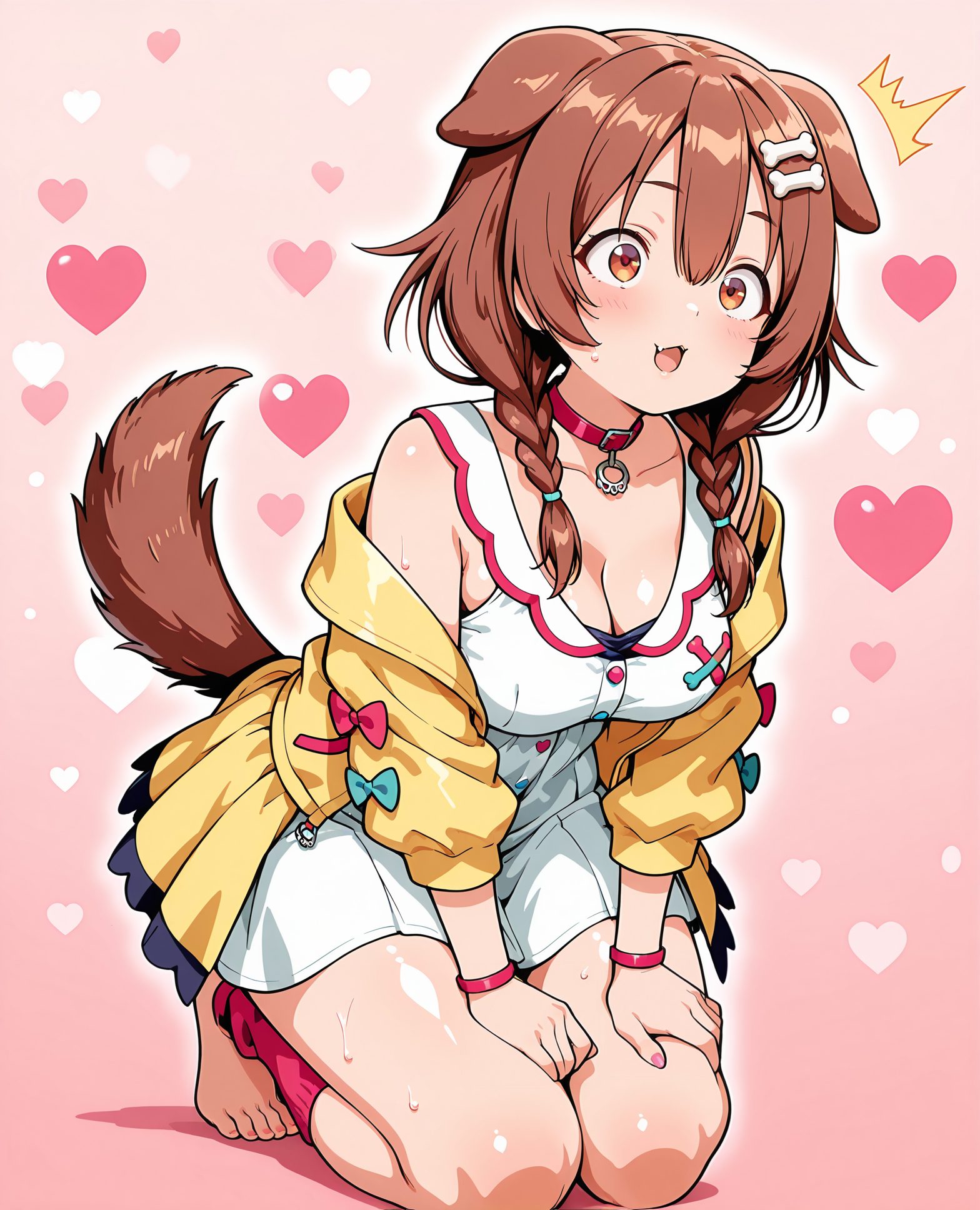 戌神ころねの戌神ころね姿を描いたAIイラスト