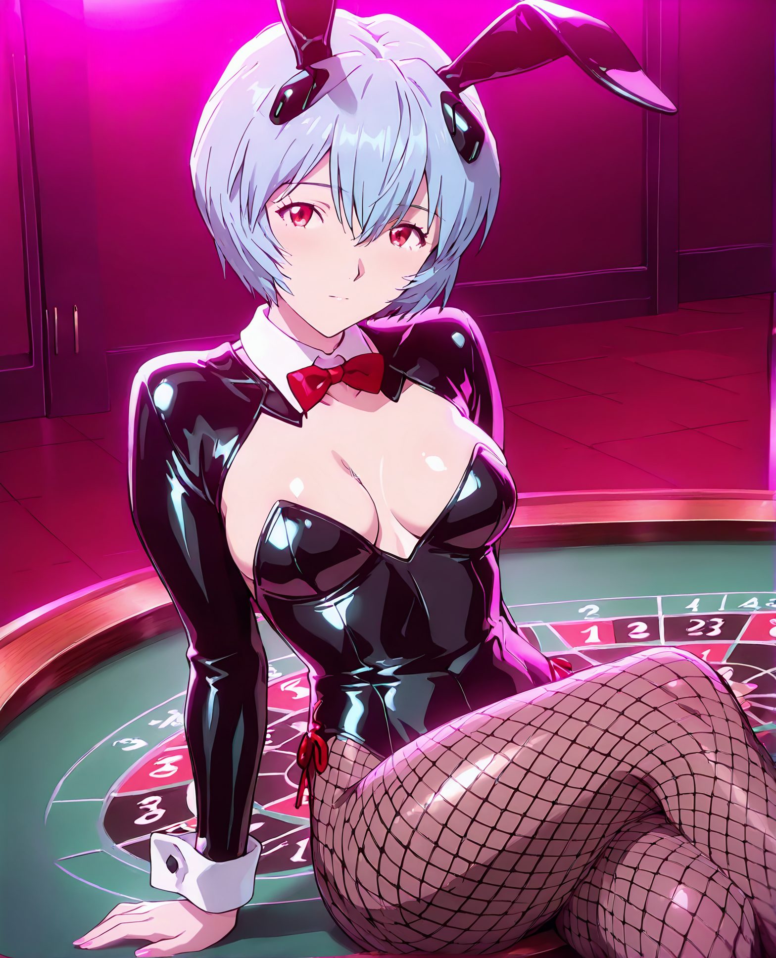 綾波レイの綾波レイ姿を描いたAIイラスト