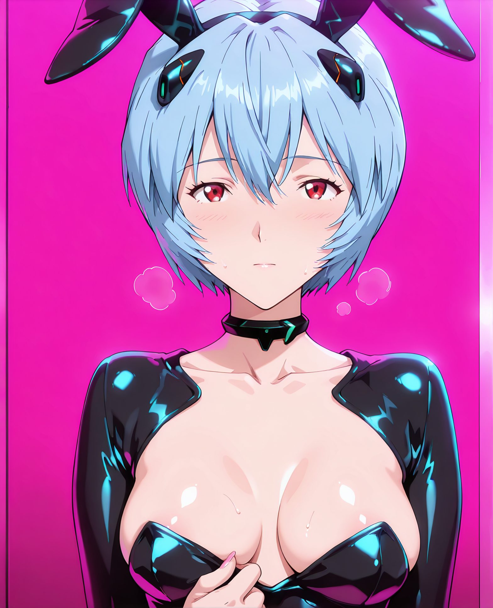 綾波レイの綾波レイ姿を描いたAIイラスト
