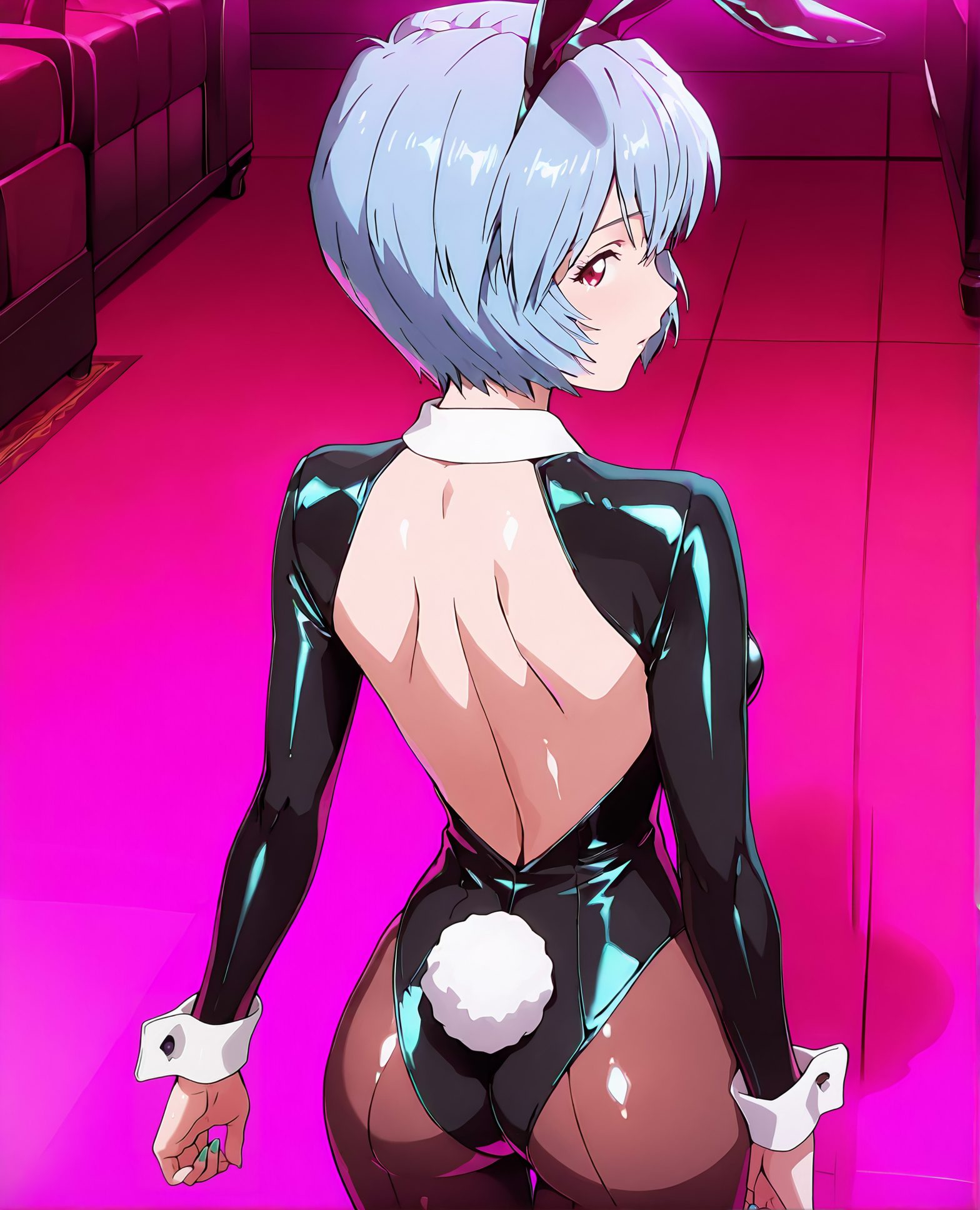 綾波レイの綾波レイ姿を描いたAIイラスト