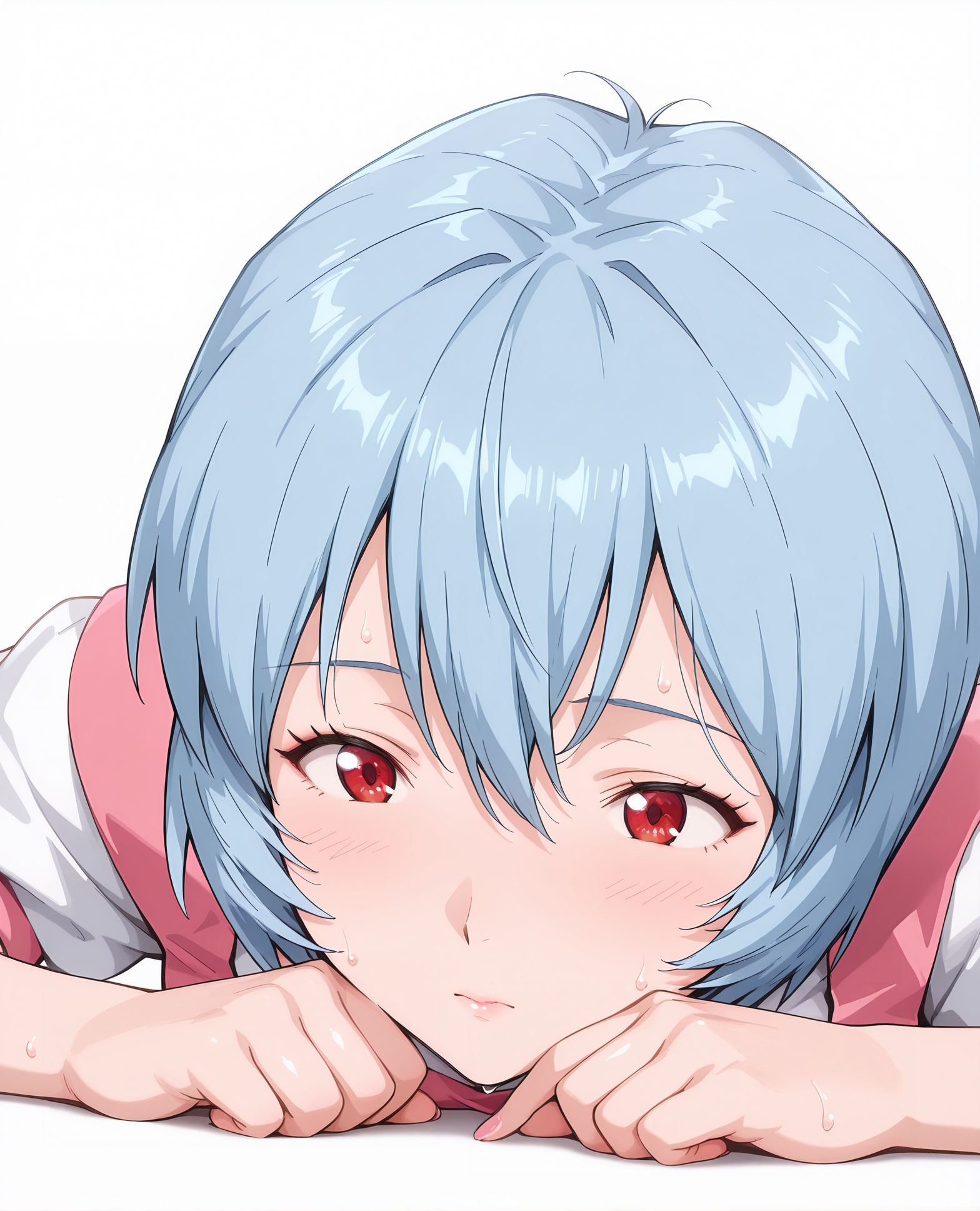 綾波レイの綾波レイ姿を描いたAIイラスト