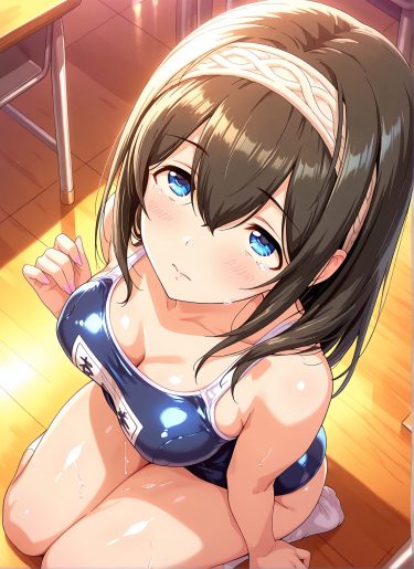 【アイドルマスターエロ画像】鷺沢文香のスクール水着&競泳水着の姿がエロ過ぎる件♡