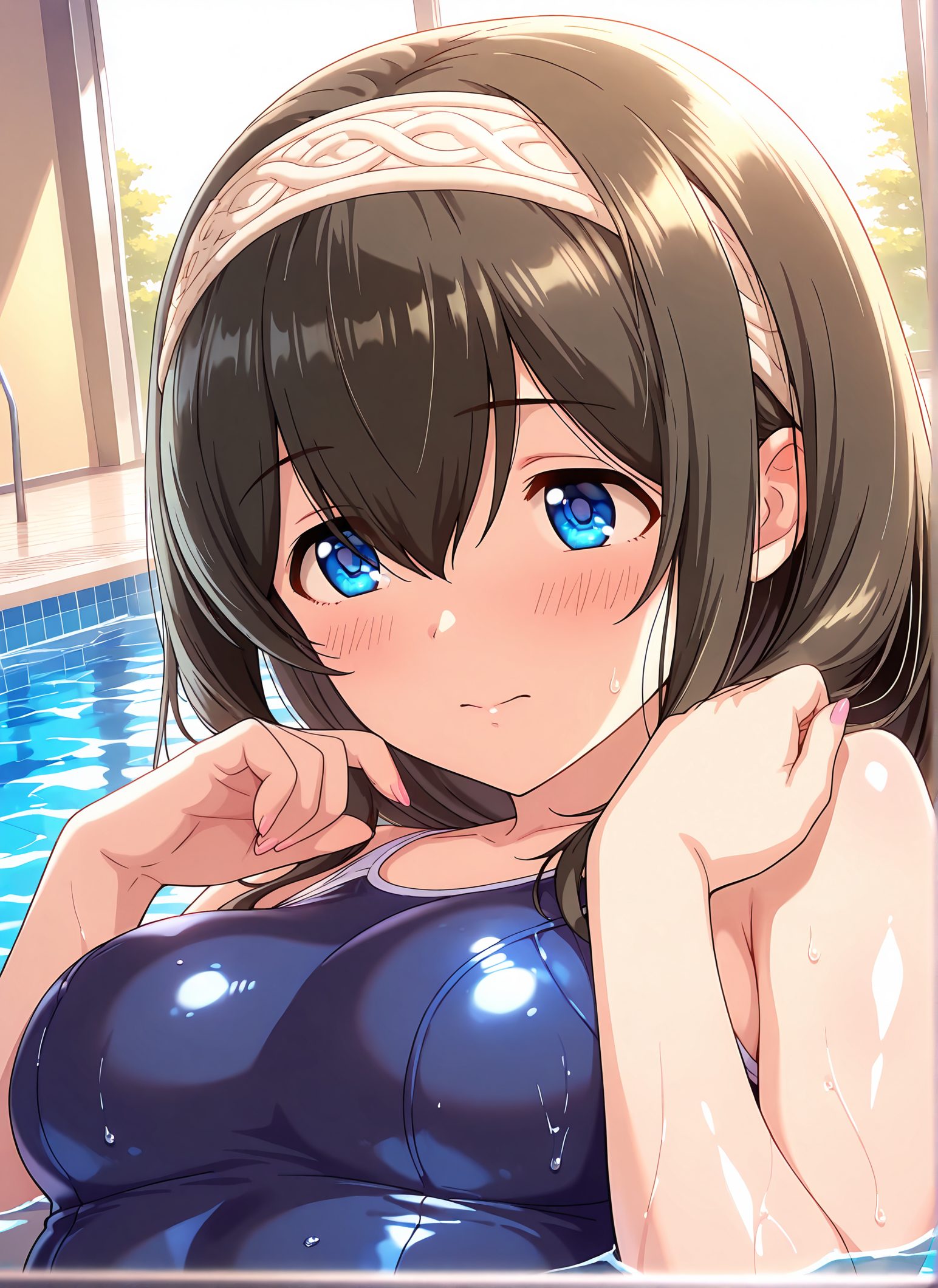 鷺沢文香の鷺沢文香姿を描いたAIイラスト