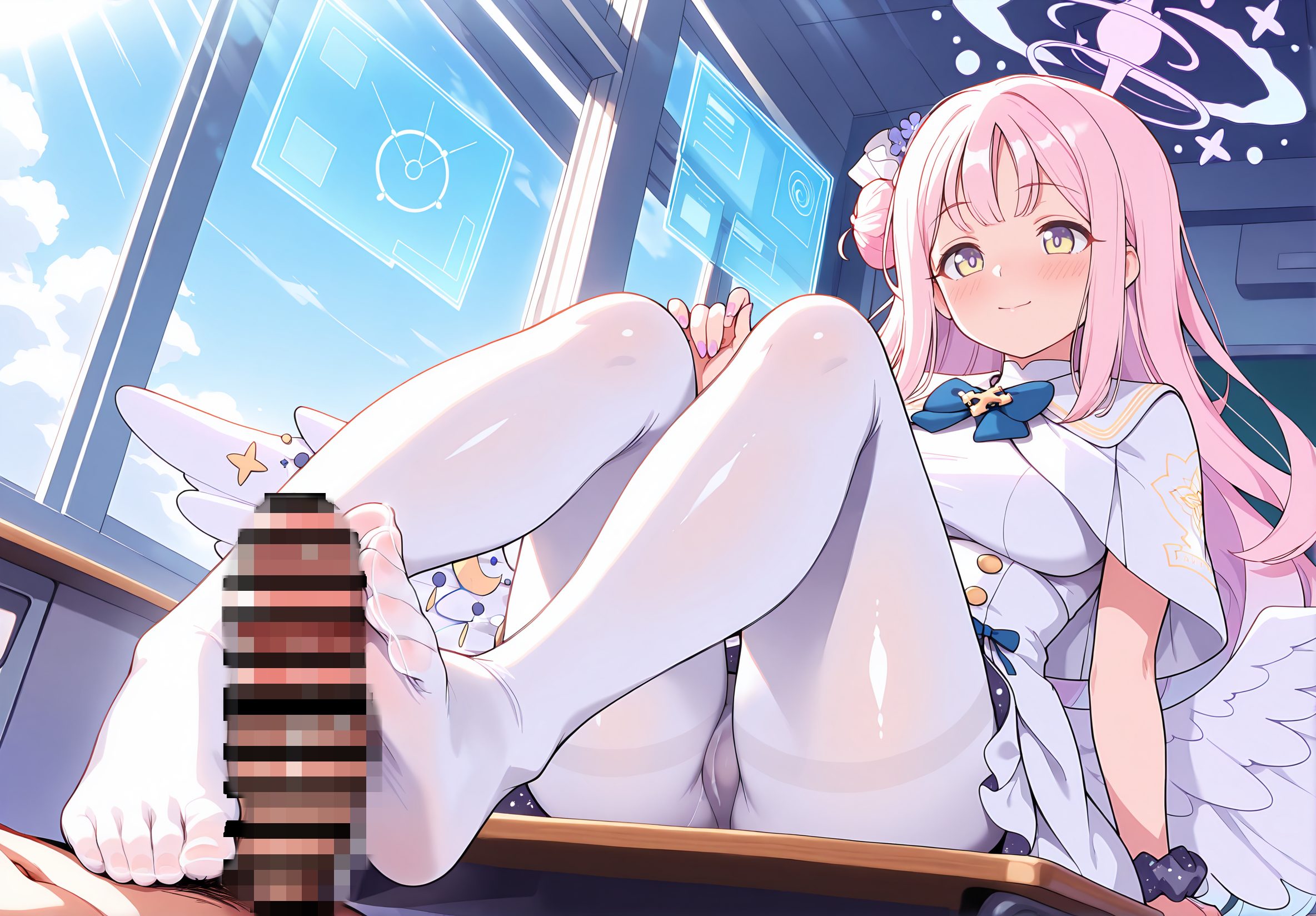 聖園ミカの聖園ミカ姿を描いたAIイラスト