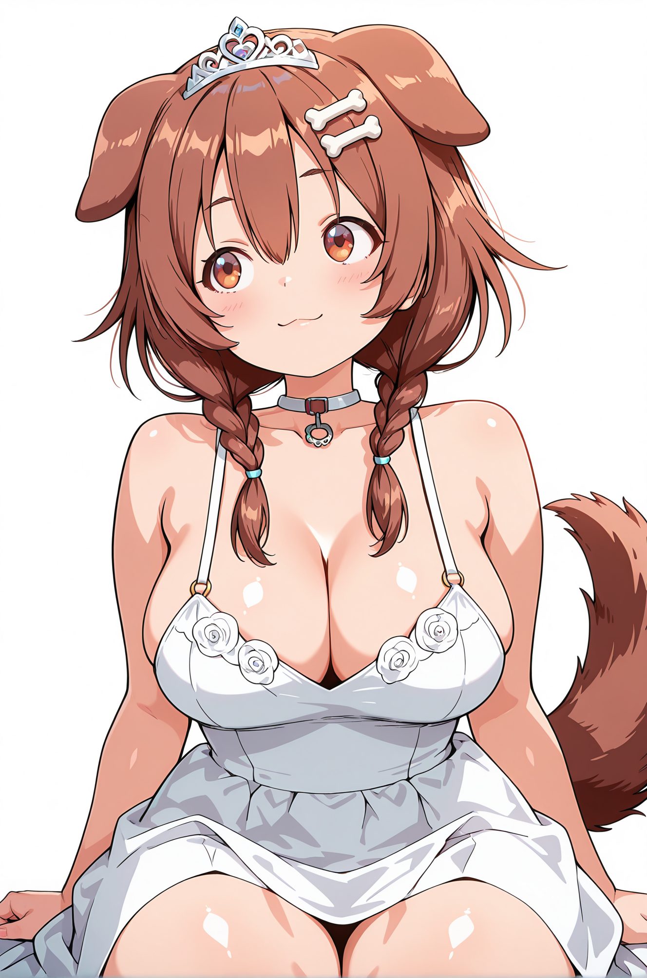 目にかかる髪×大きな胸！戌神ころねのエロ可愛いAIイラスト
